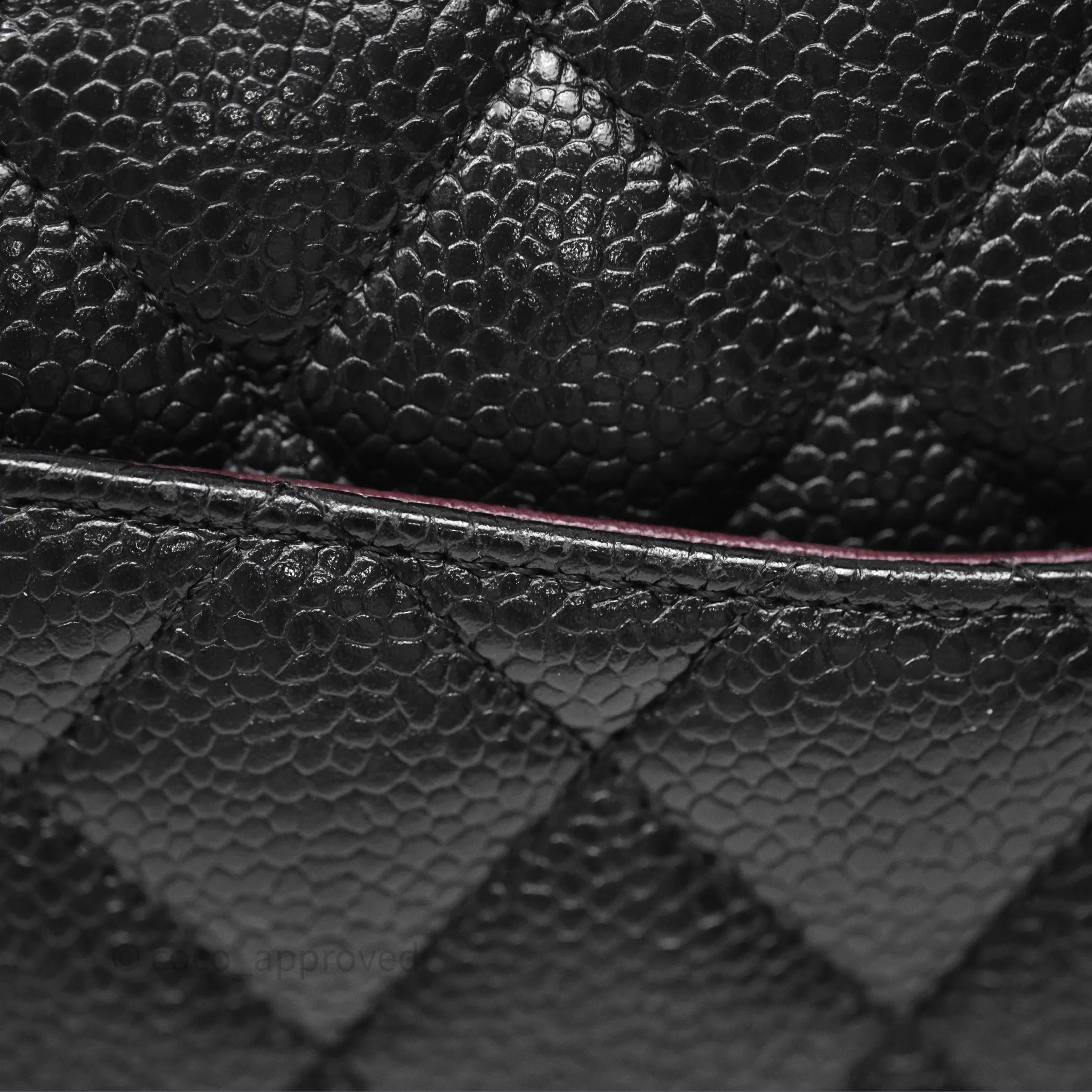 Chanel Classic M/L Medium Flap Quilted Black Caviar Silver Hardware