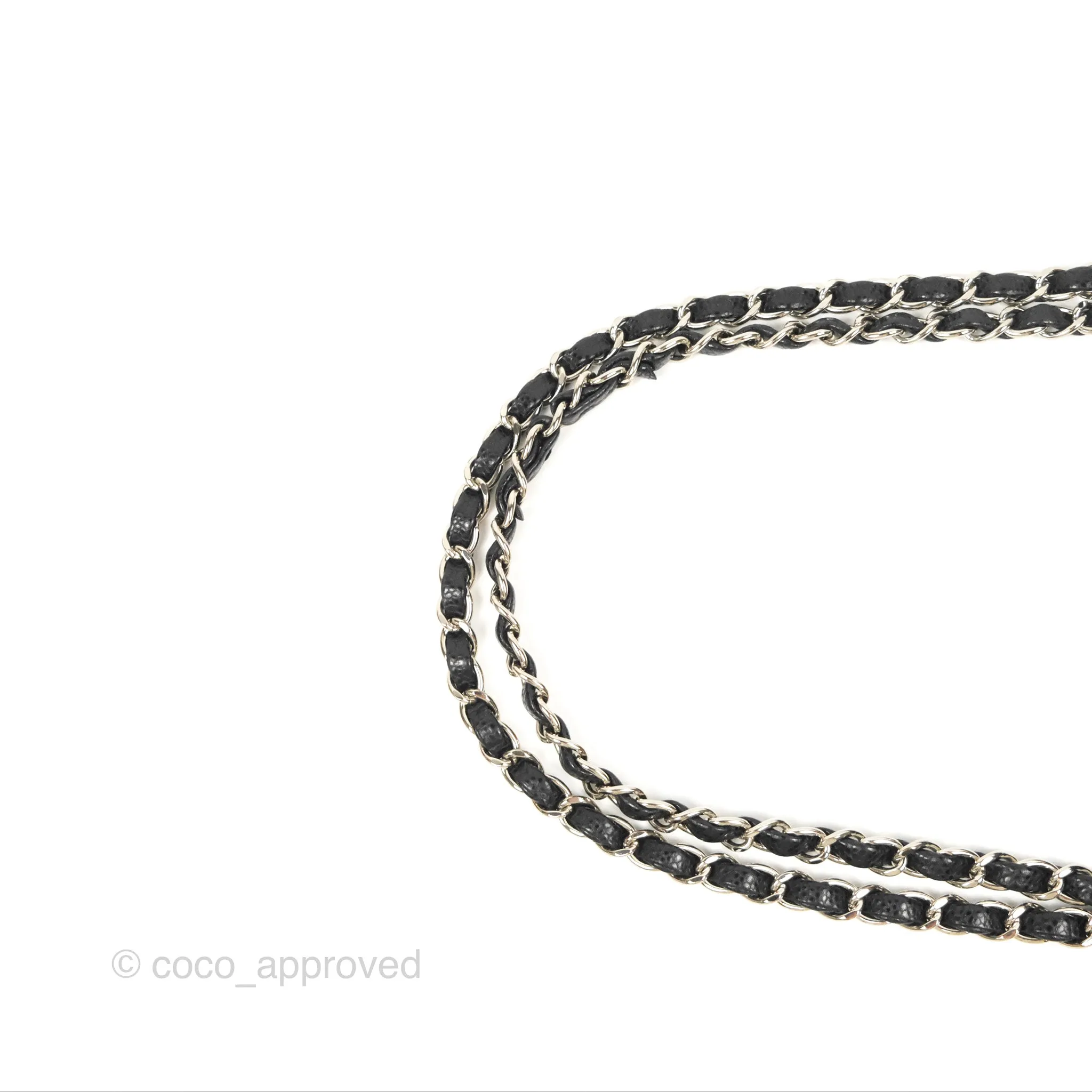 Chanel Classic M/L Medium Flap Quilted Black Caviar Silver Hardware