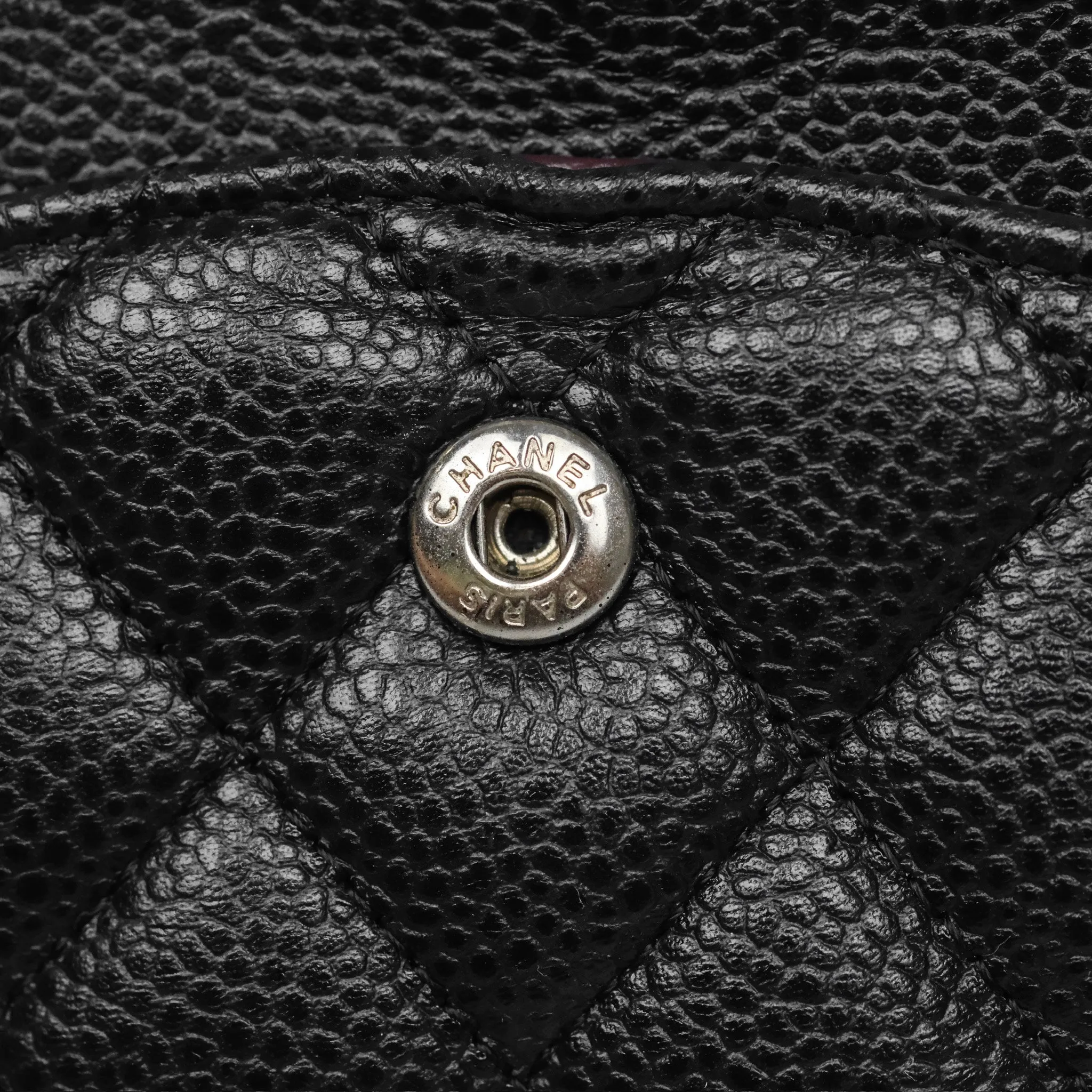 Chanel Classic M/L Medium Flap Quilted Black Caviar Silver Hardware