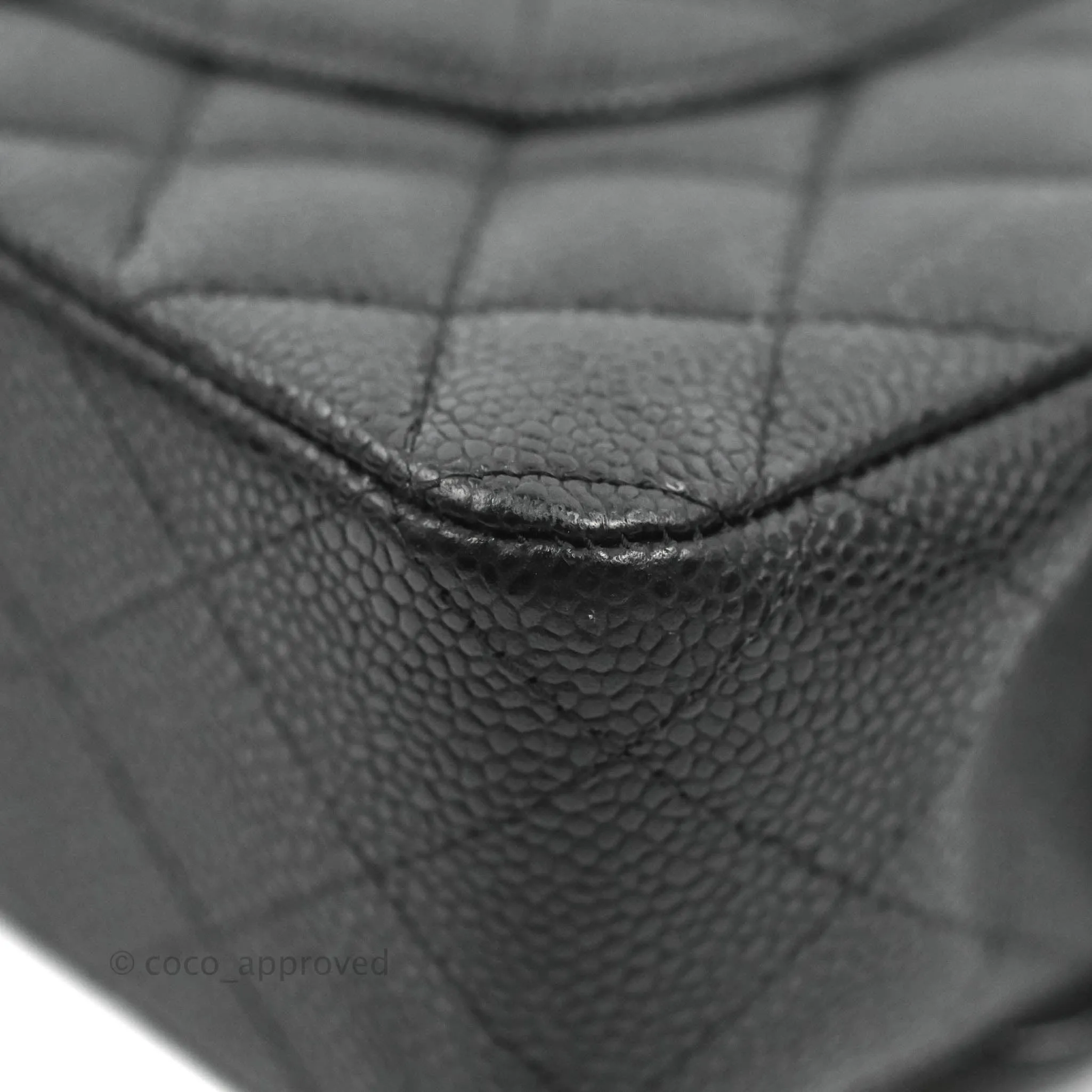 Chanel Classic M/L Medium Flap Quilted Black Caviar Silver Hardware