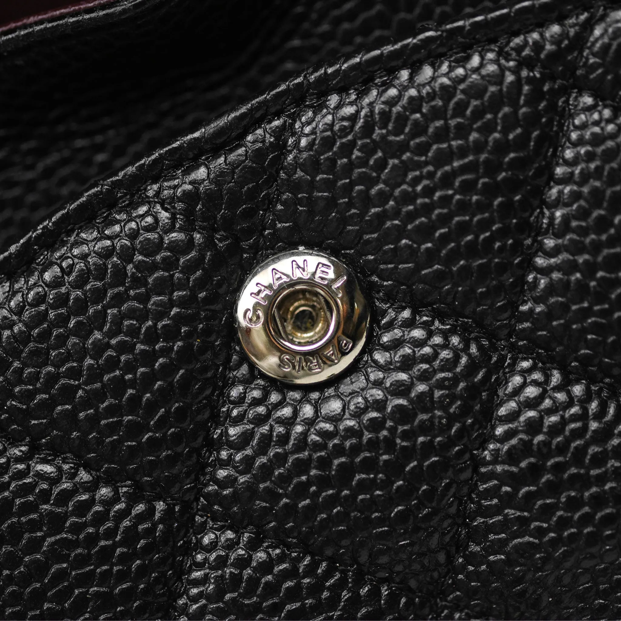 Chanel Classic M/L Medium Flap Quilted Black Caviar Silver Hardware