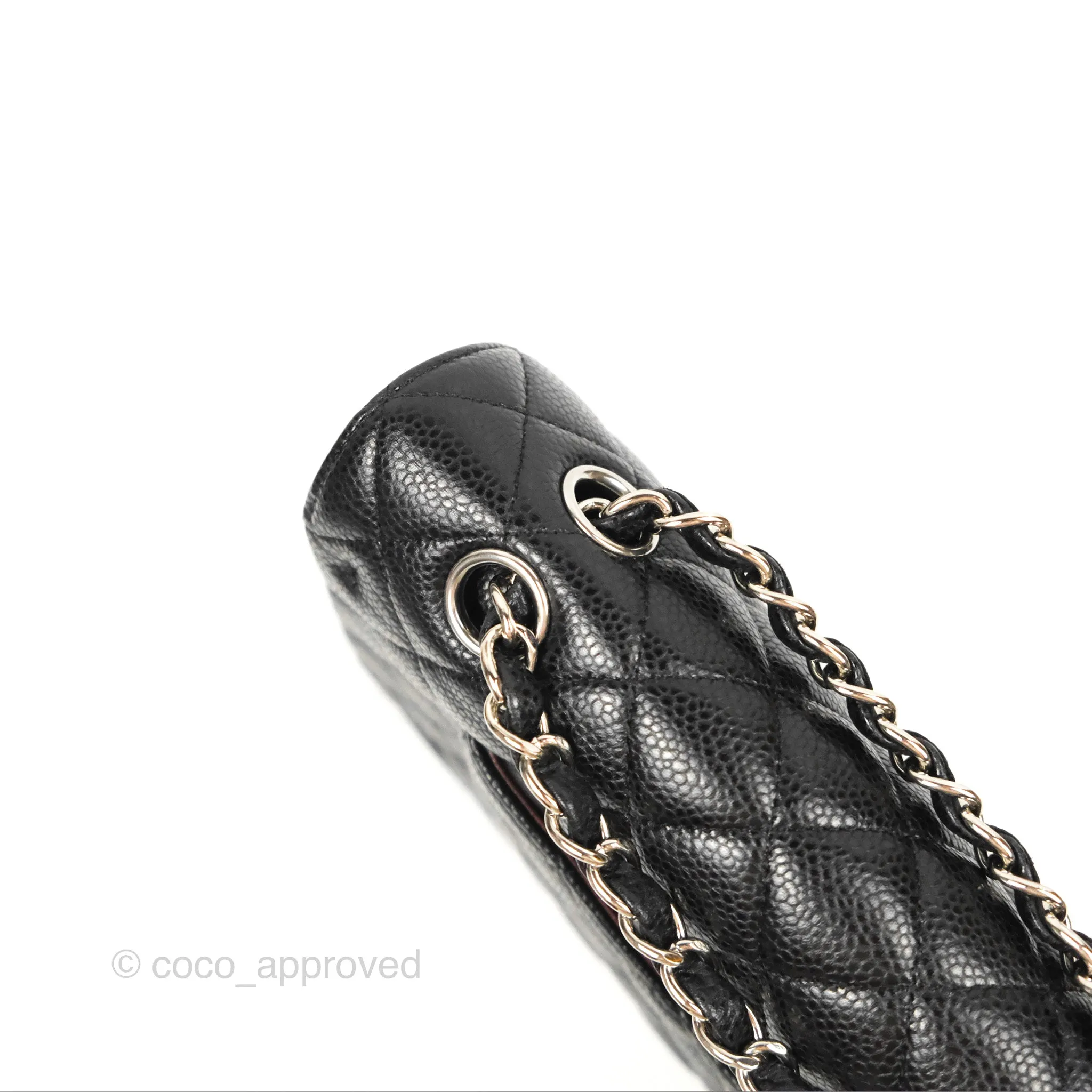 Chanel Classic M/L Medium Flap Quilted Black Caviar Silver Hardware
