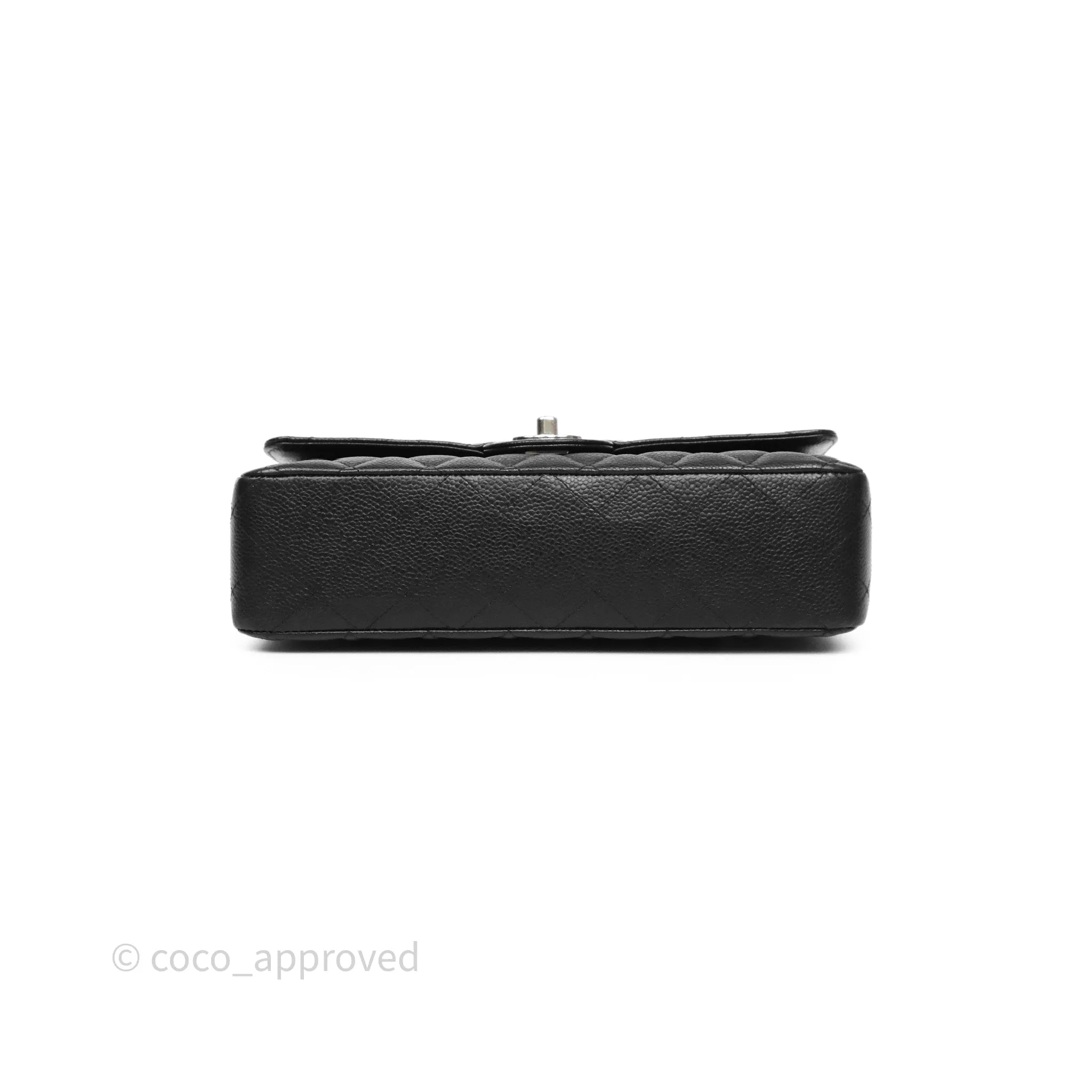 Chanel Classic M/L Medium Flap Quilted Black Caviar Silver Hardware