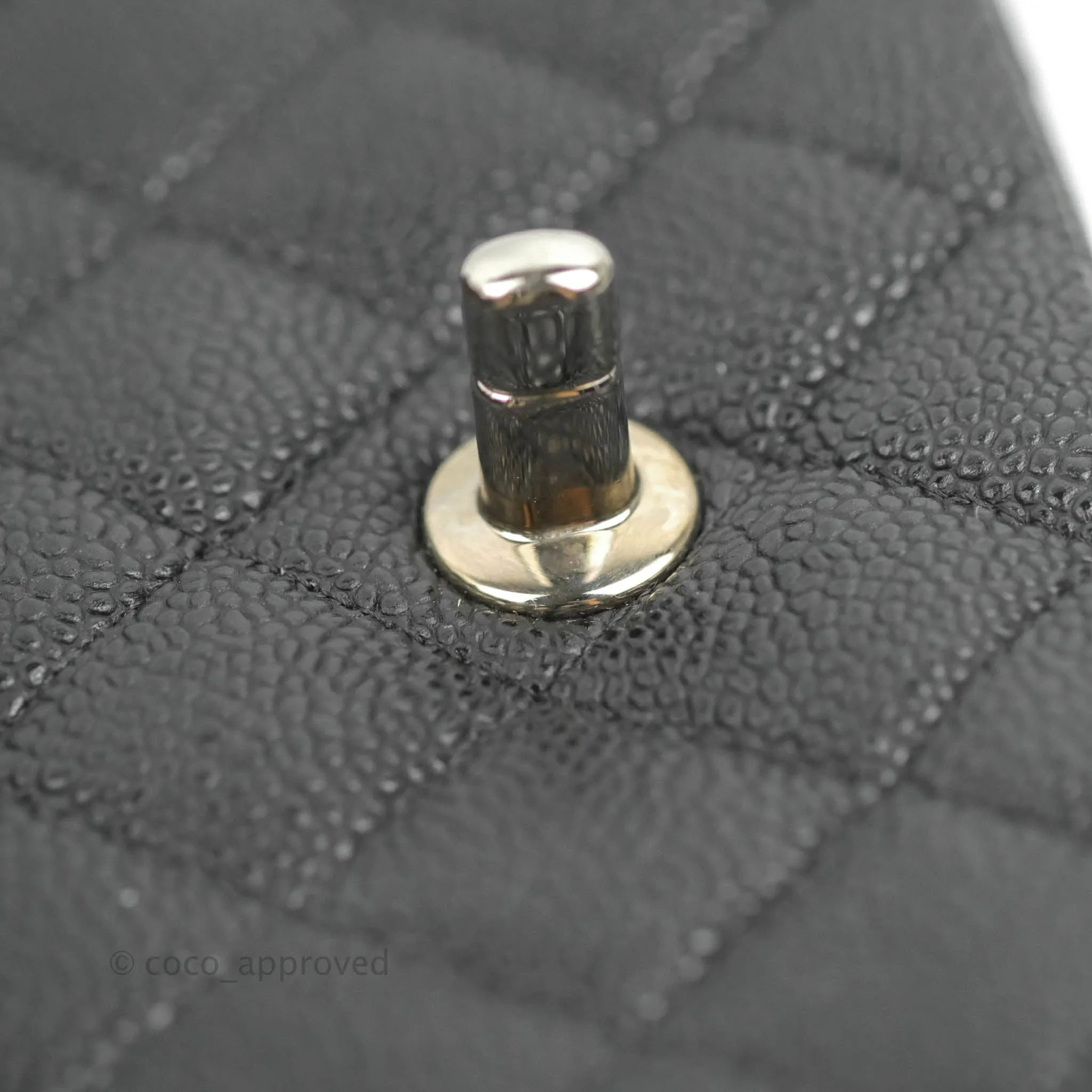 Chanel Classic M/L Medium Flap Quilted Black Caviar Silver Hardware