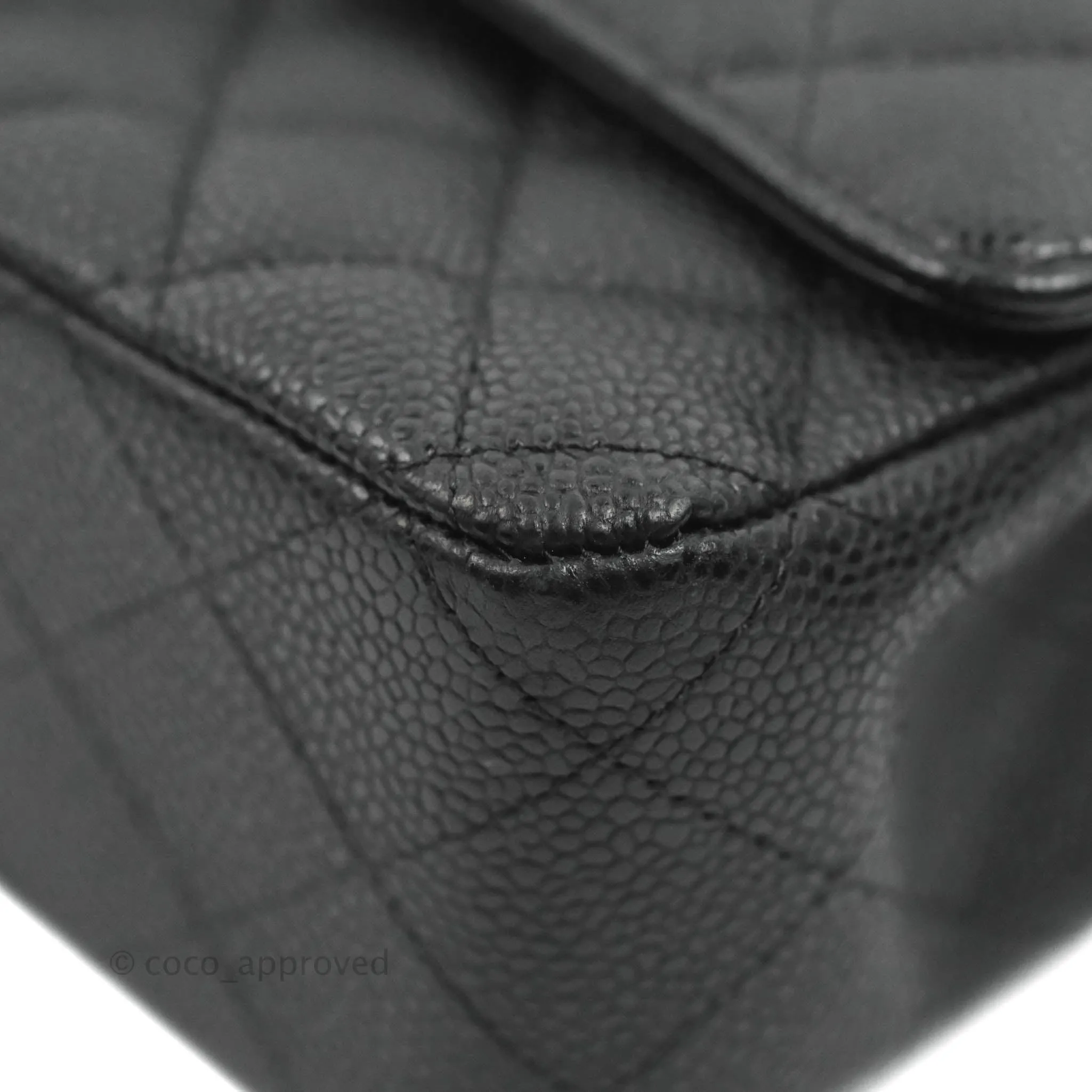 Chanel Classic M/L Medium Flap Quilted Black Caviar Silver Hardware
