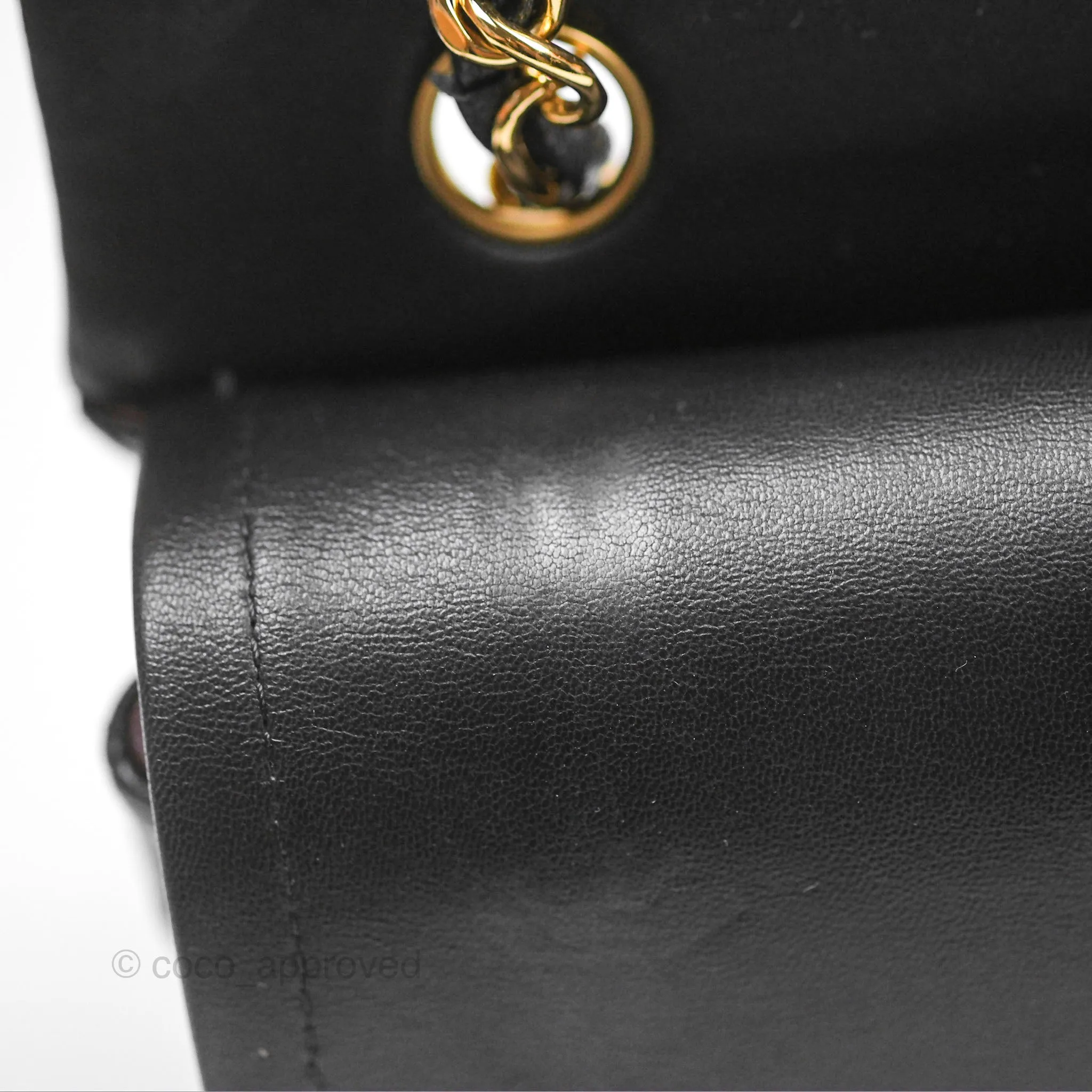 Chanel Classic M/L Medium Flap Quilted Black Lambskin Gold Hardware