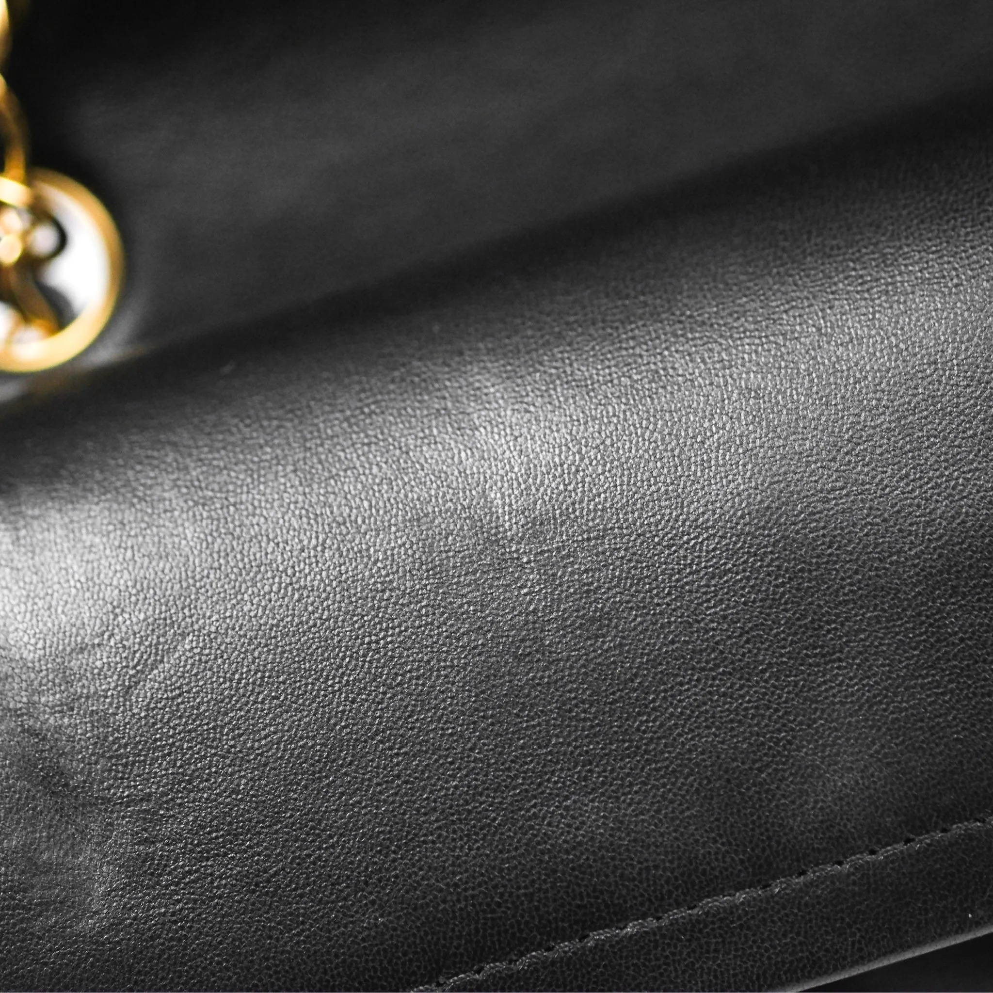 Chanel Classic M/L Medium Flap Quilted Black Lambskin Gold Hardware