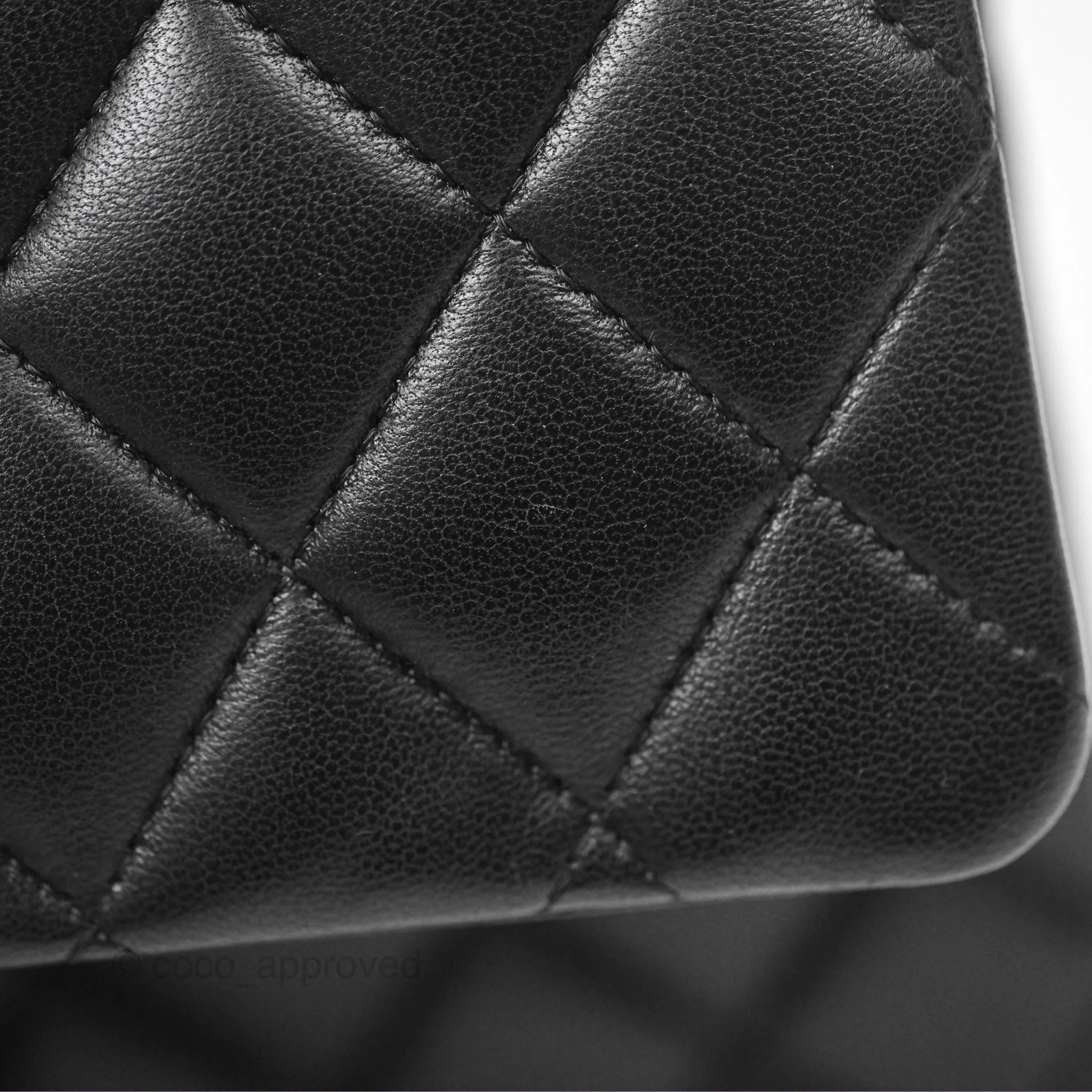 Chanel Classic M/L Medium Flap Quilted Black Lambskin Gold Hardware