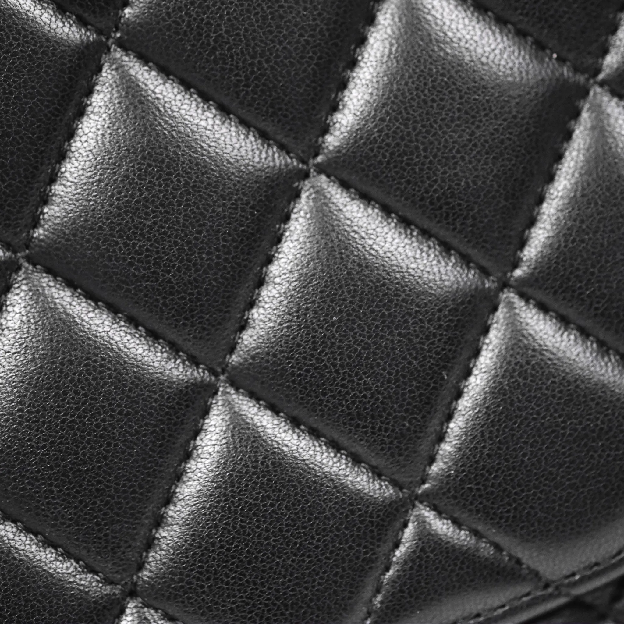 Chanel Classic M/L Medium Flap Quilted Black Lambskin Gold Hardware