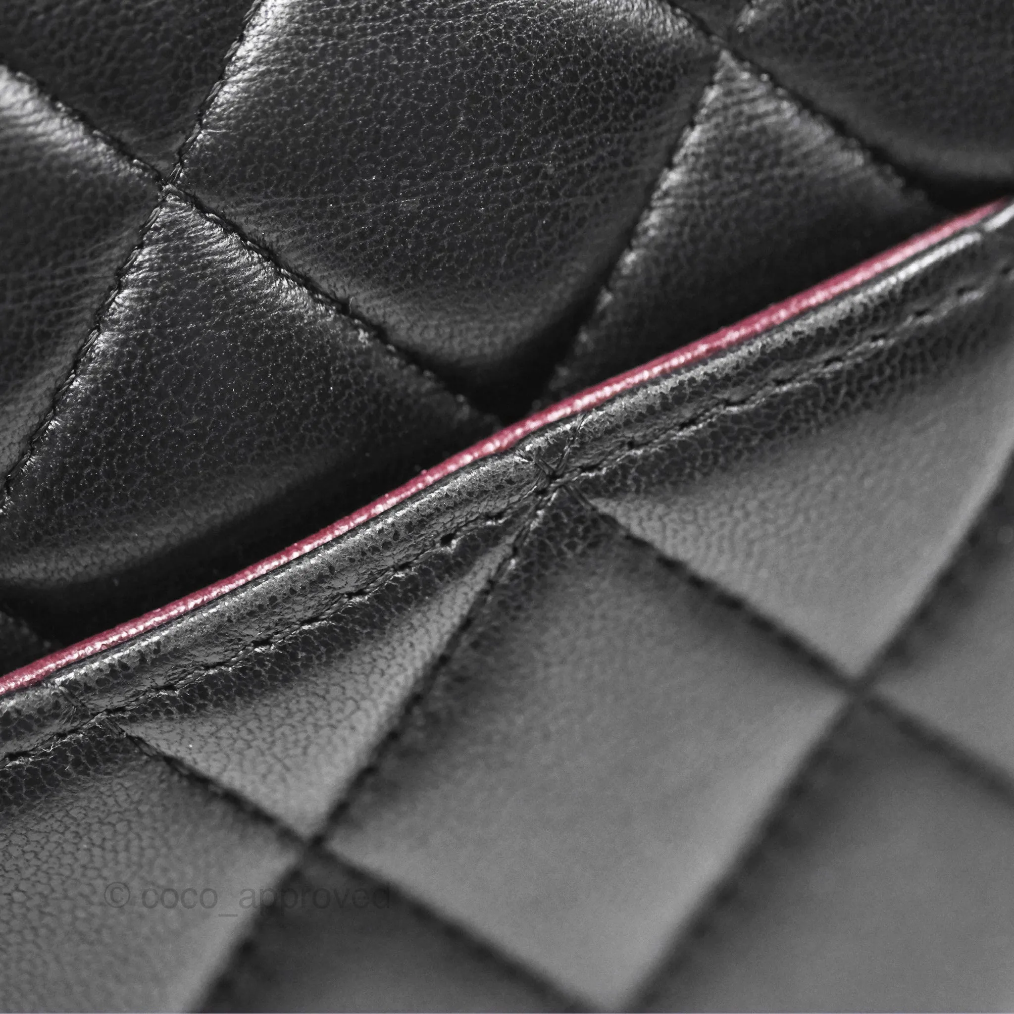 Chanel Classic M/L Medium Flap Quilted Black Lambskin Gold Hardware
