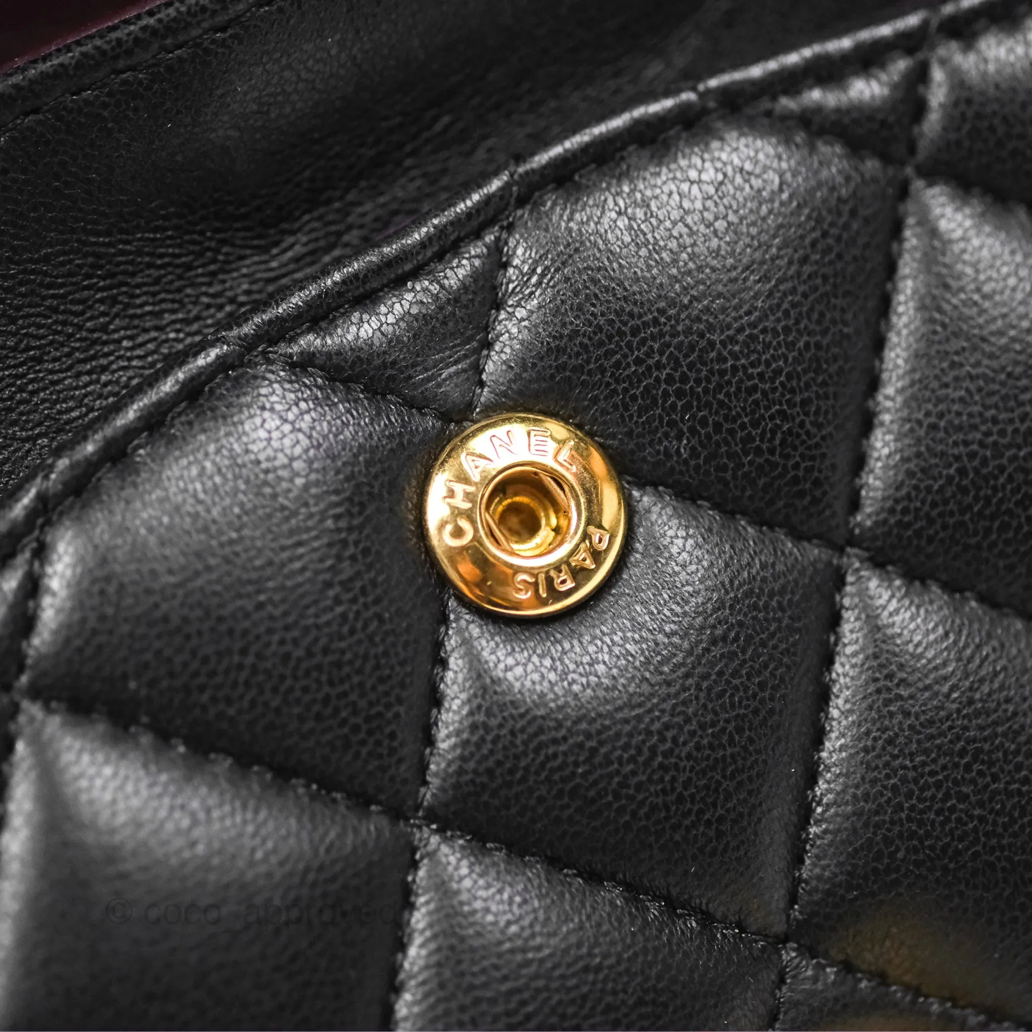 Chanel Classic M/L Medium Flap Quilted Black Lambskin Gold Hardware