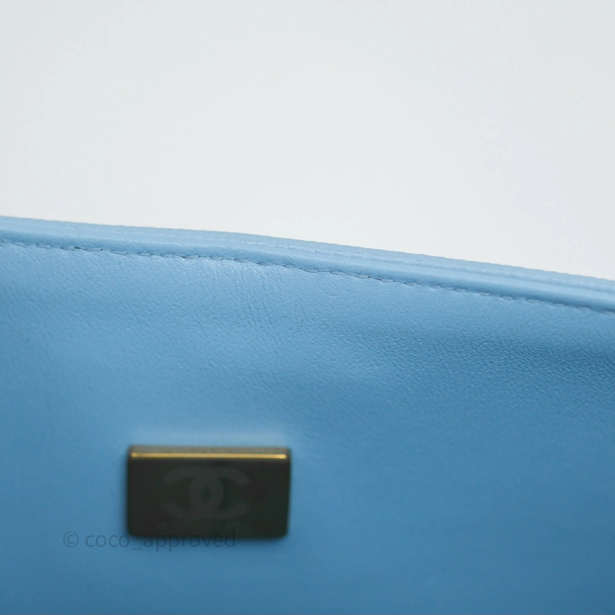 Chanel Classic M/L Medium Flap Quilted Blue Caviar Gold Hardware