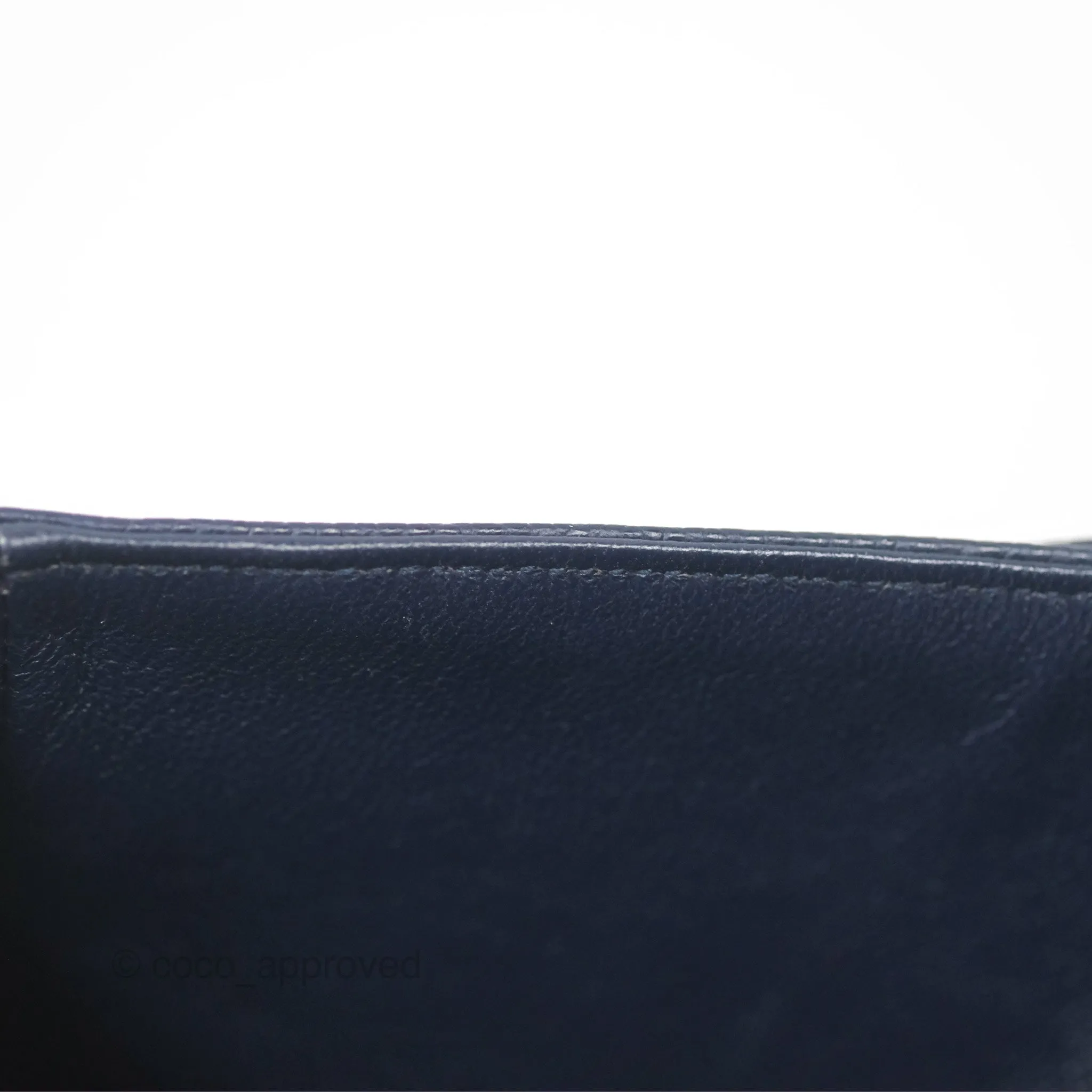 Chanel Classic M/L Medium Flap Quilted Navy Caviar Silver Hardware