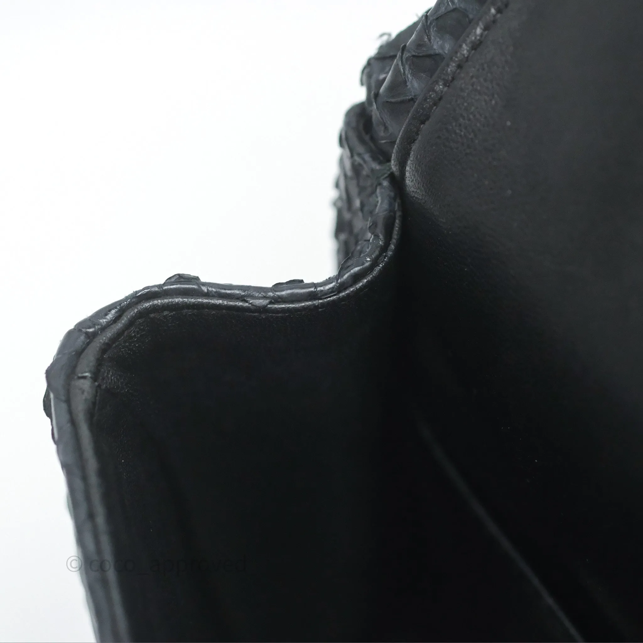 Chanel Classic M/L Medium Flap So Black Python Black Hardware