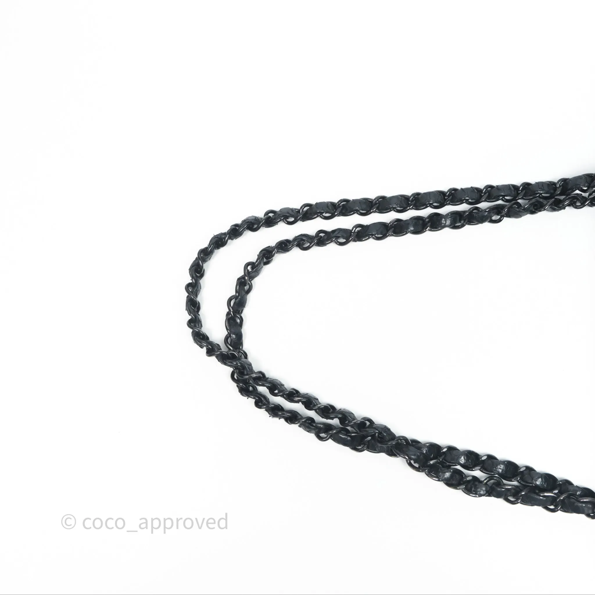 Chanel Classic M/L Medium Flap So Black Python Black Hardware