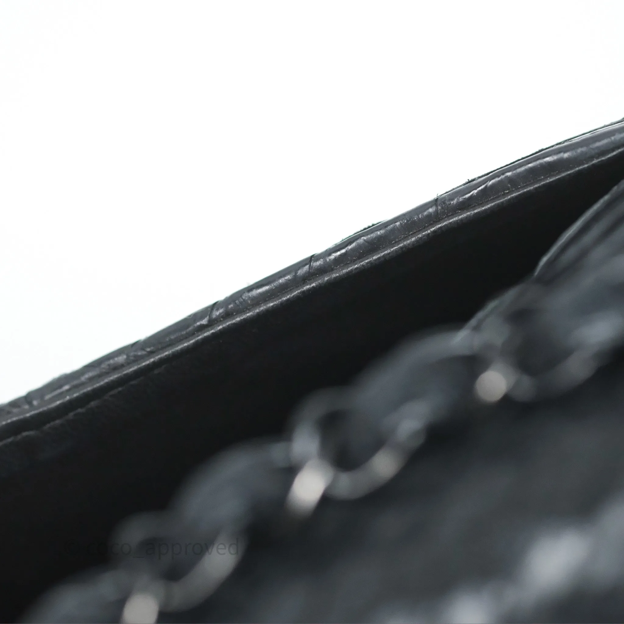 Chanel Classic M/L Medium Flap So Black Python Black Hardware