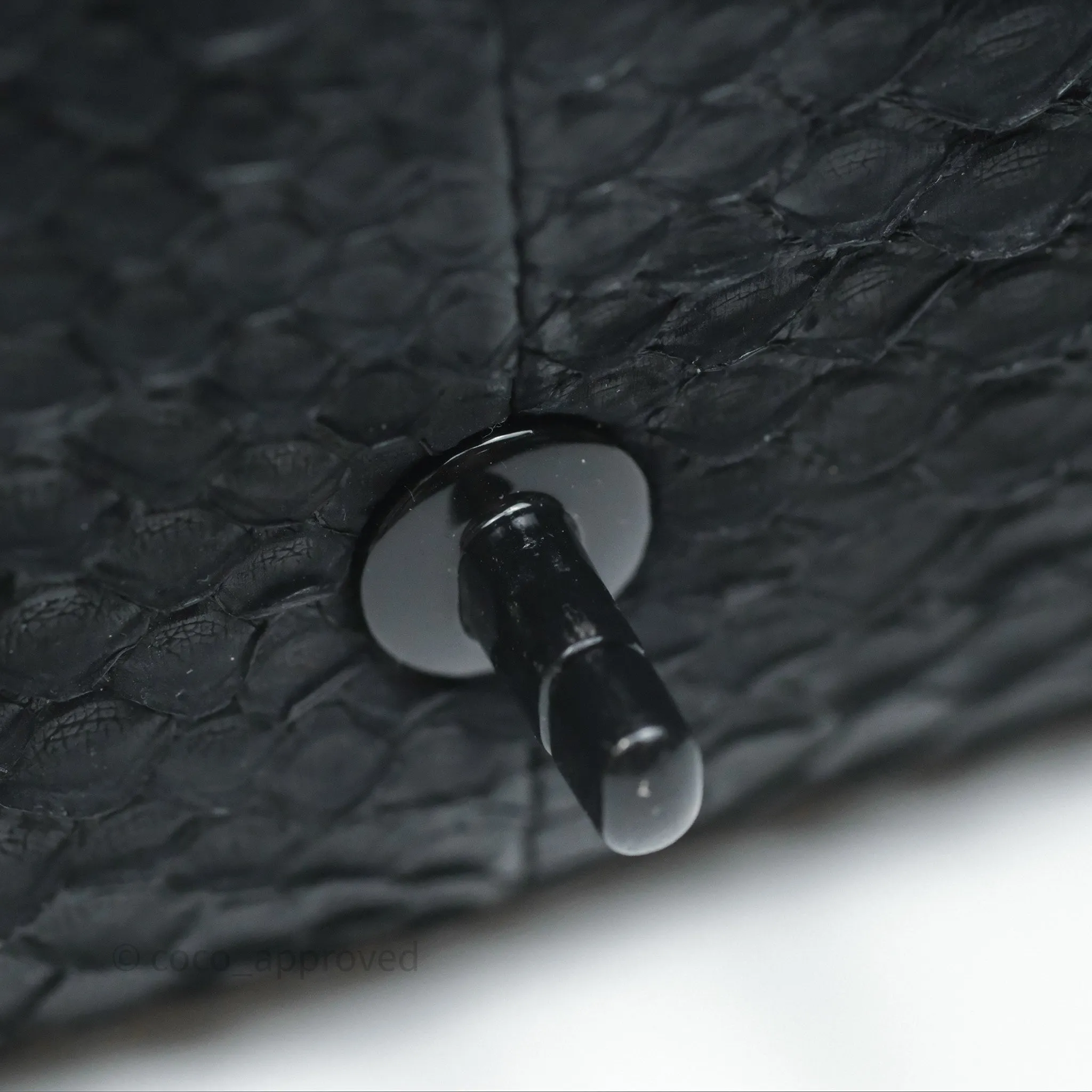 Chanel Classic M/L Medium Flap So Black Python Black Hardware