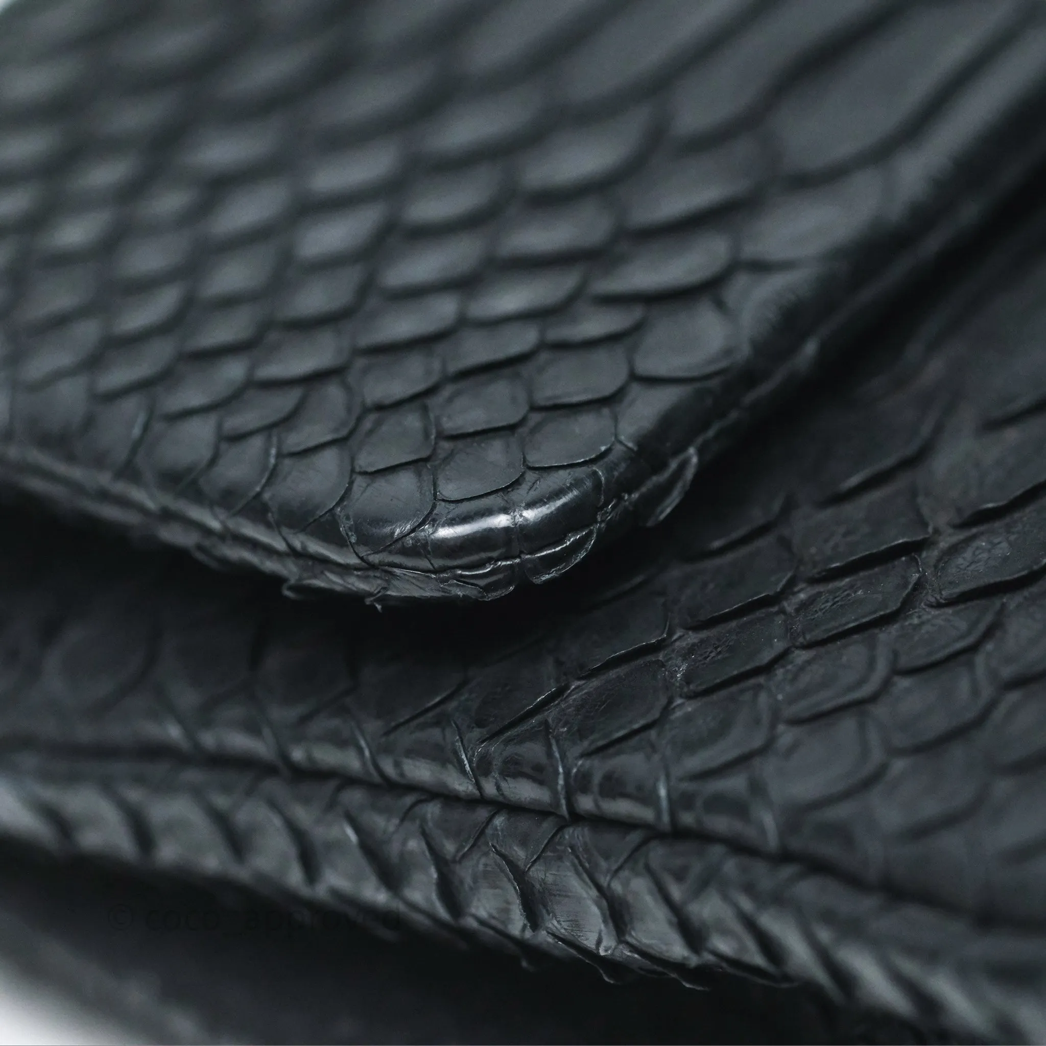 Chanel Classic M/L Medium Flap So Black Python Black Hardware
