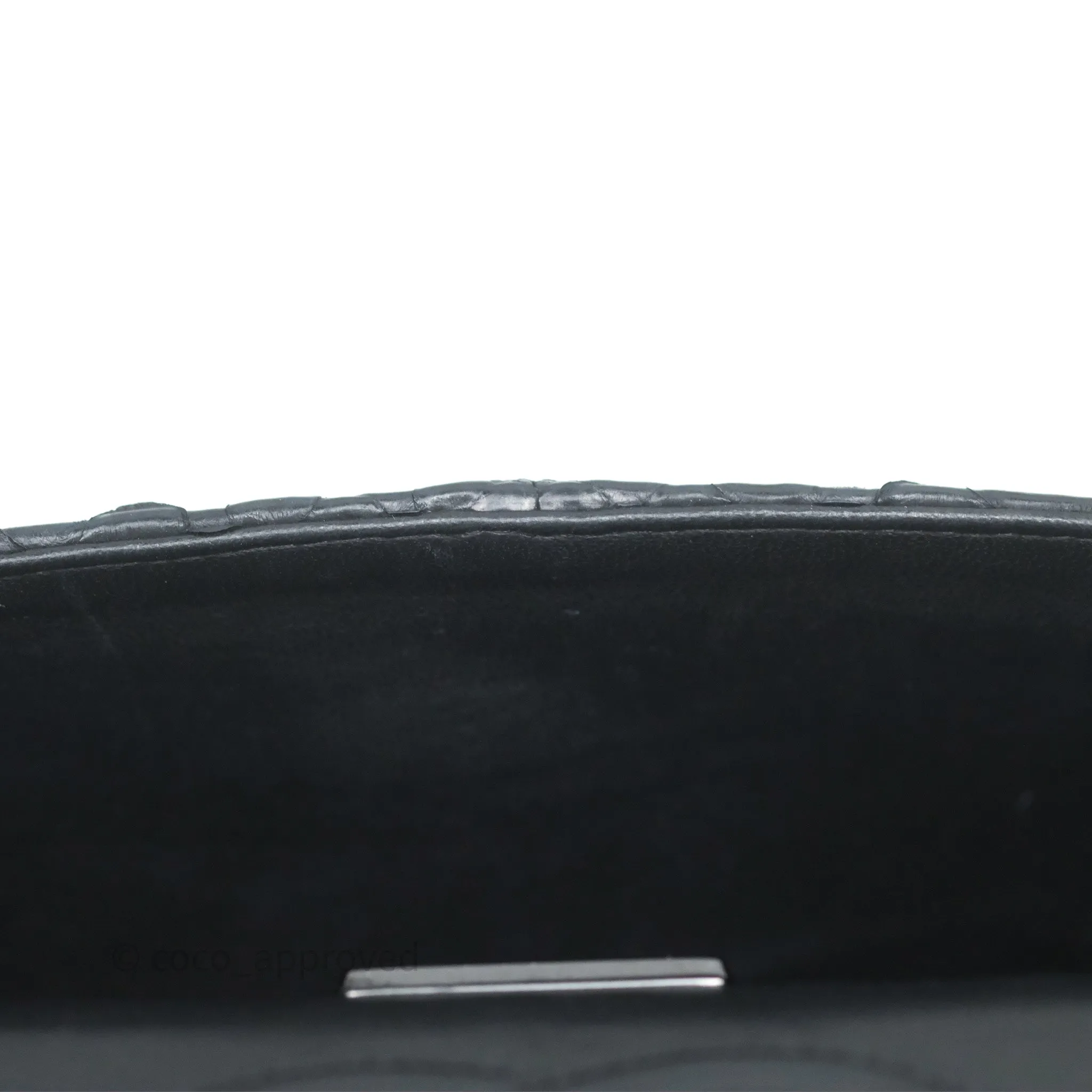 Chanel Classic M/L Medium Flap So Black Python Black Hardware