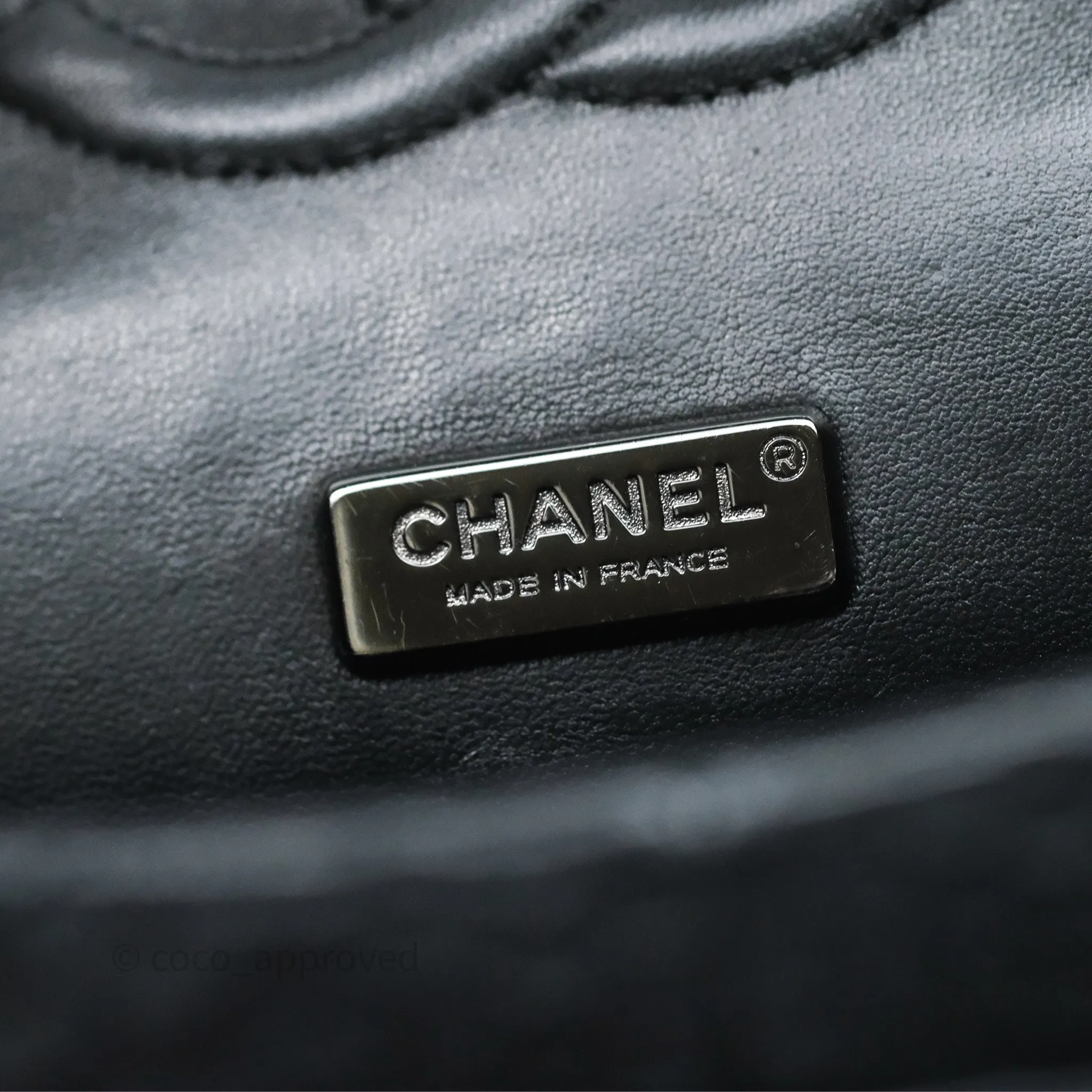 Chanel Classic M/L Medium Flap So Black Python Black Hardware