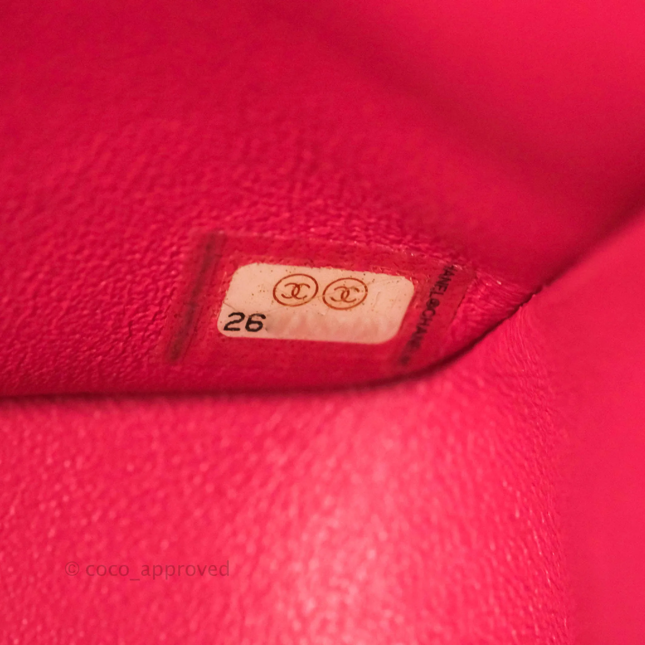 Chanel Classic Quilted M/L Medium Flap Dark Pink Lambskin Silver Hardware