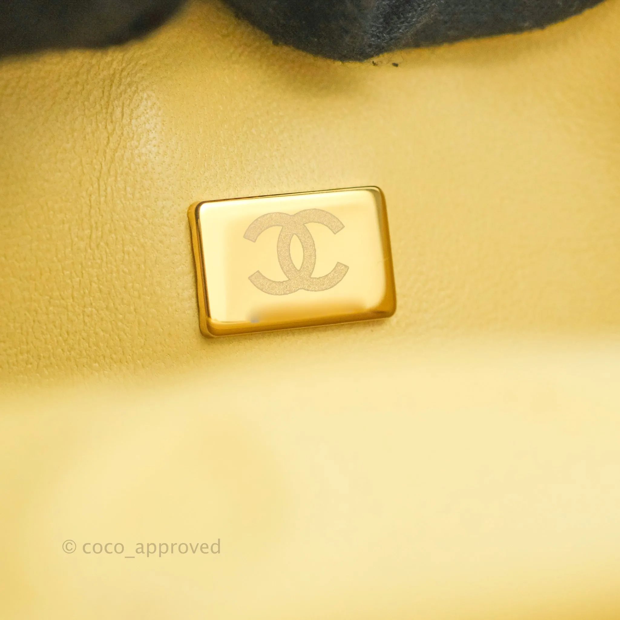 Chanel Classic Small S/M Quilted Flap Yellow Caviar Gold Hardware