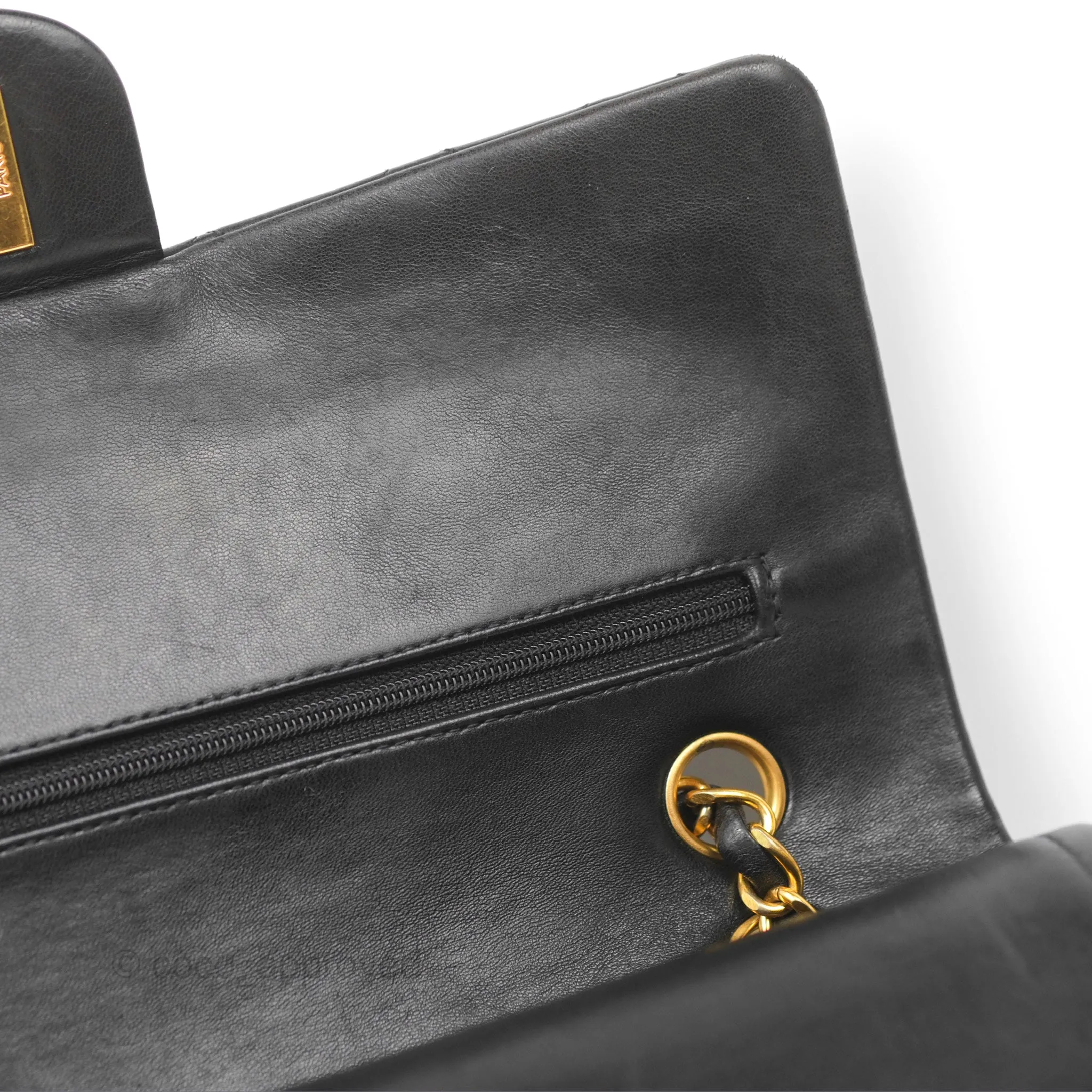 Chanel Classic Vintage Medium Flap Black Lambskin 24K Gold Hardware