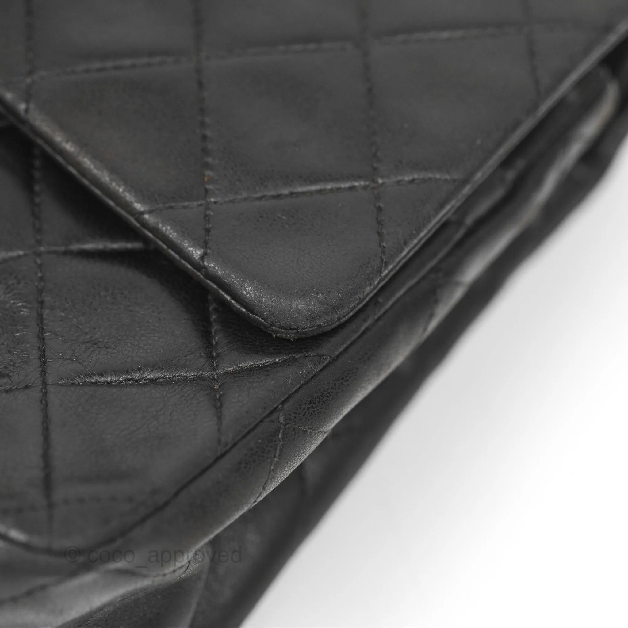 Chanel Classic Vintage Medium Flap Black Lambskin 24K Gold Hardware