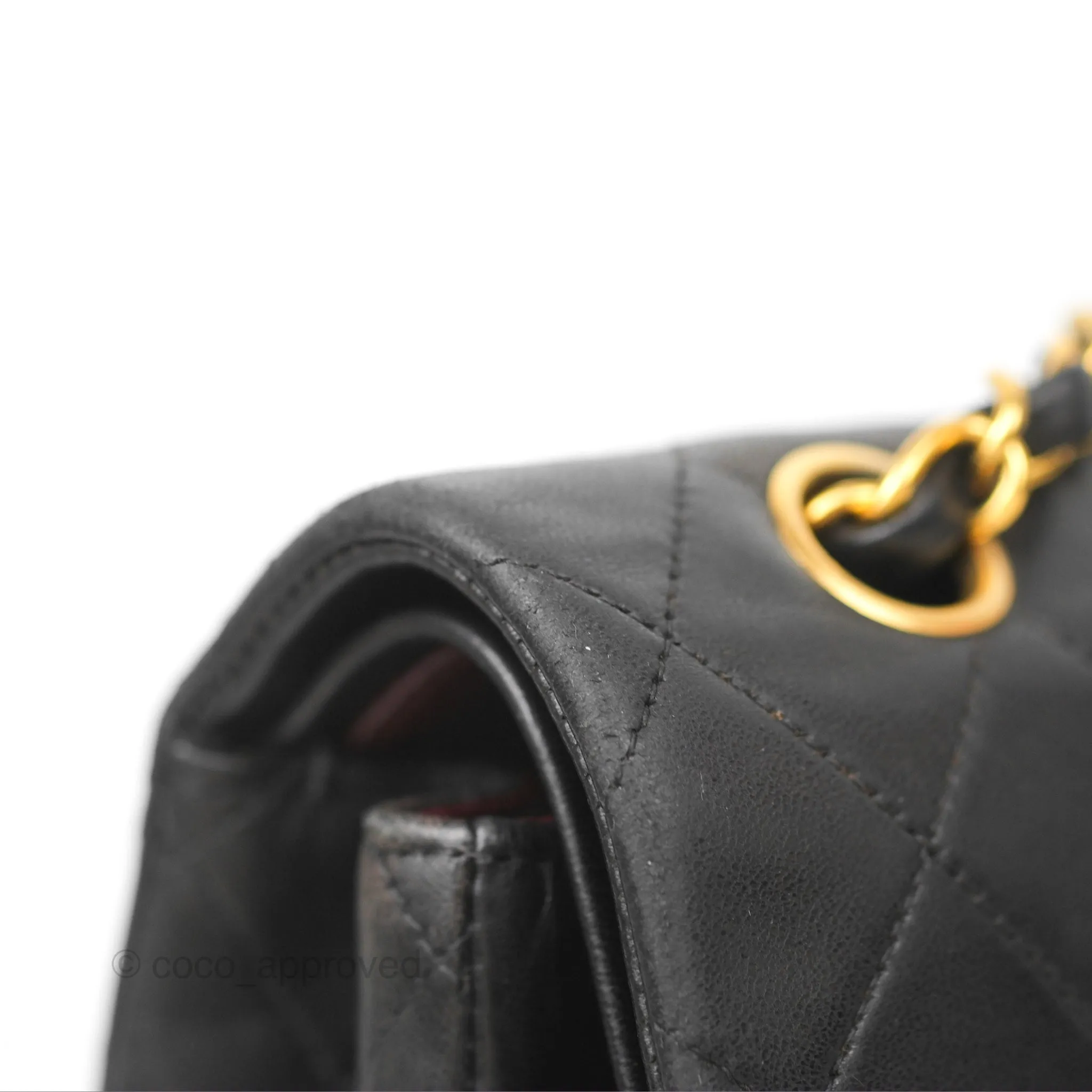 Chanel Classic Vintage Medium Flap Black Lambskin 24K Gold Hardware