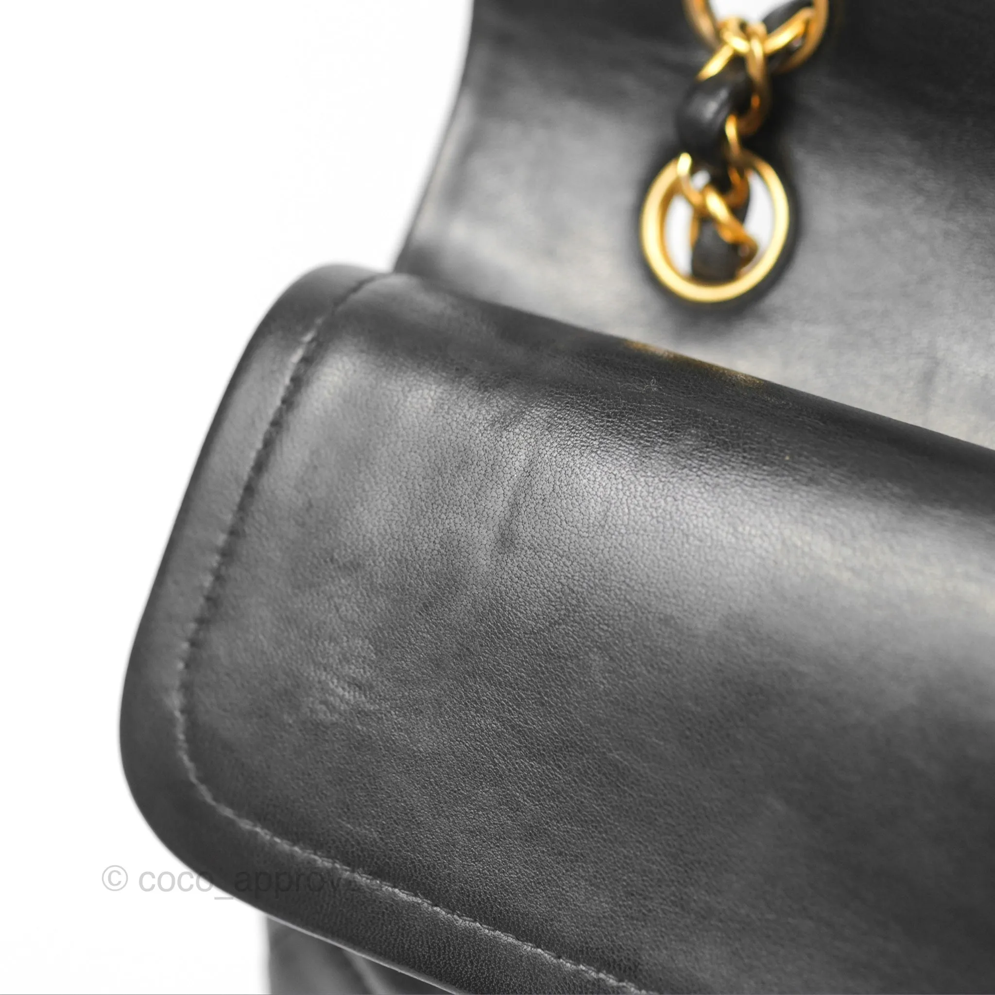 Chanel Classic Vintage Medium Flap Black Lambskin 24K Gold Hardware
