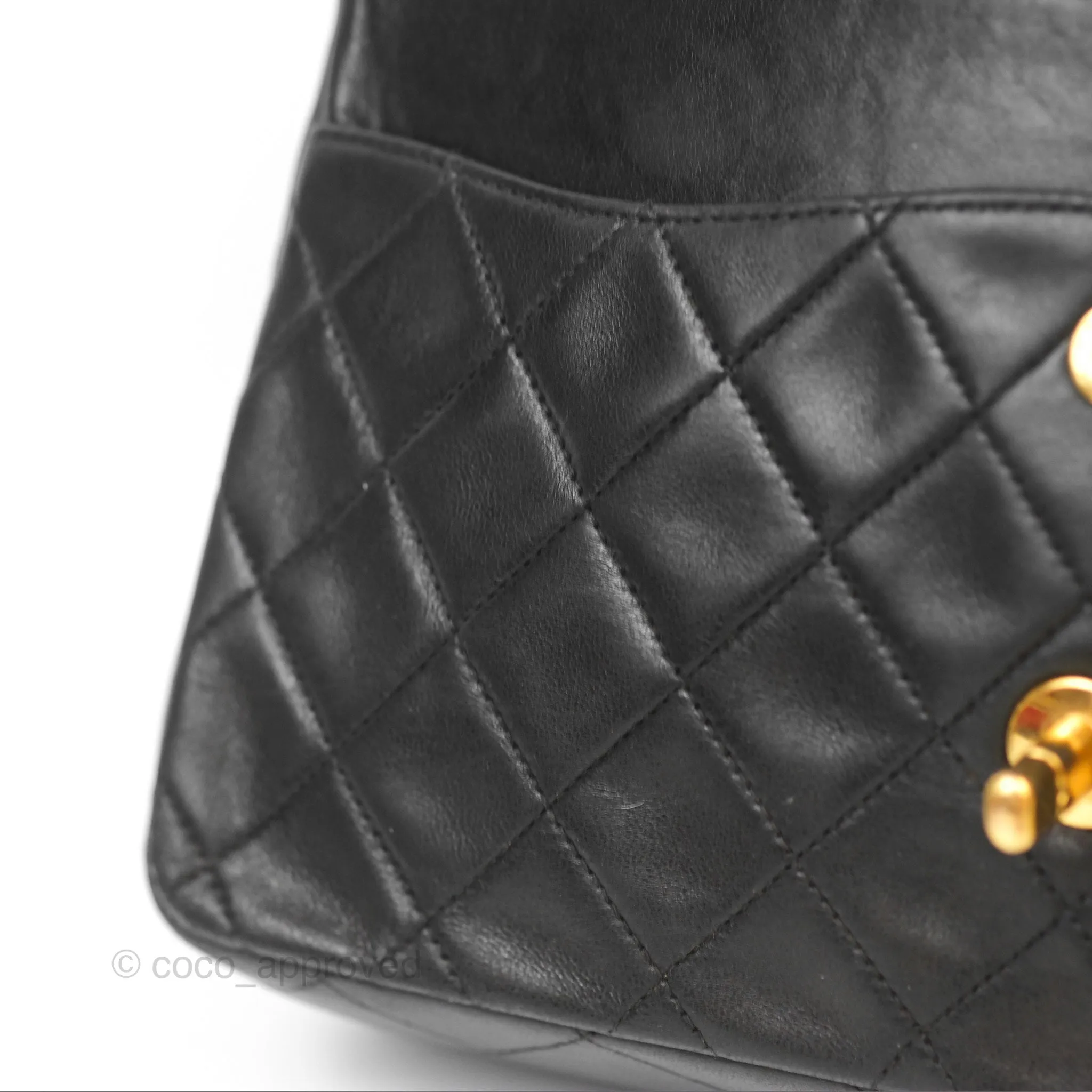 Chanel Classic Vintage Medium Flap Black Lambskin 24K Gold Hardware