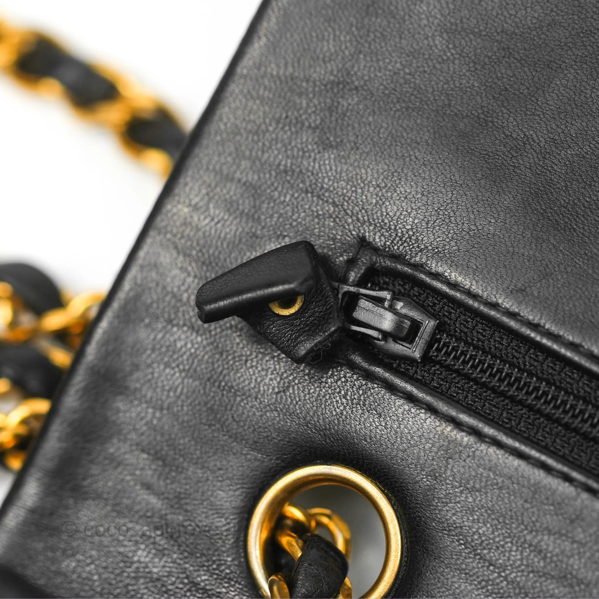 Chanel Classic Vintage Medium Flap Black Lambskin 24K Gold Hardware