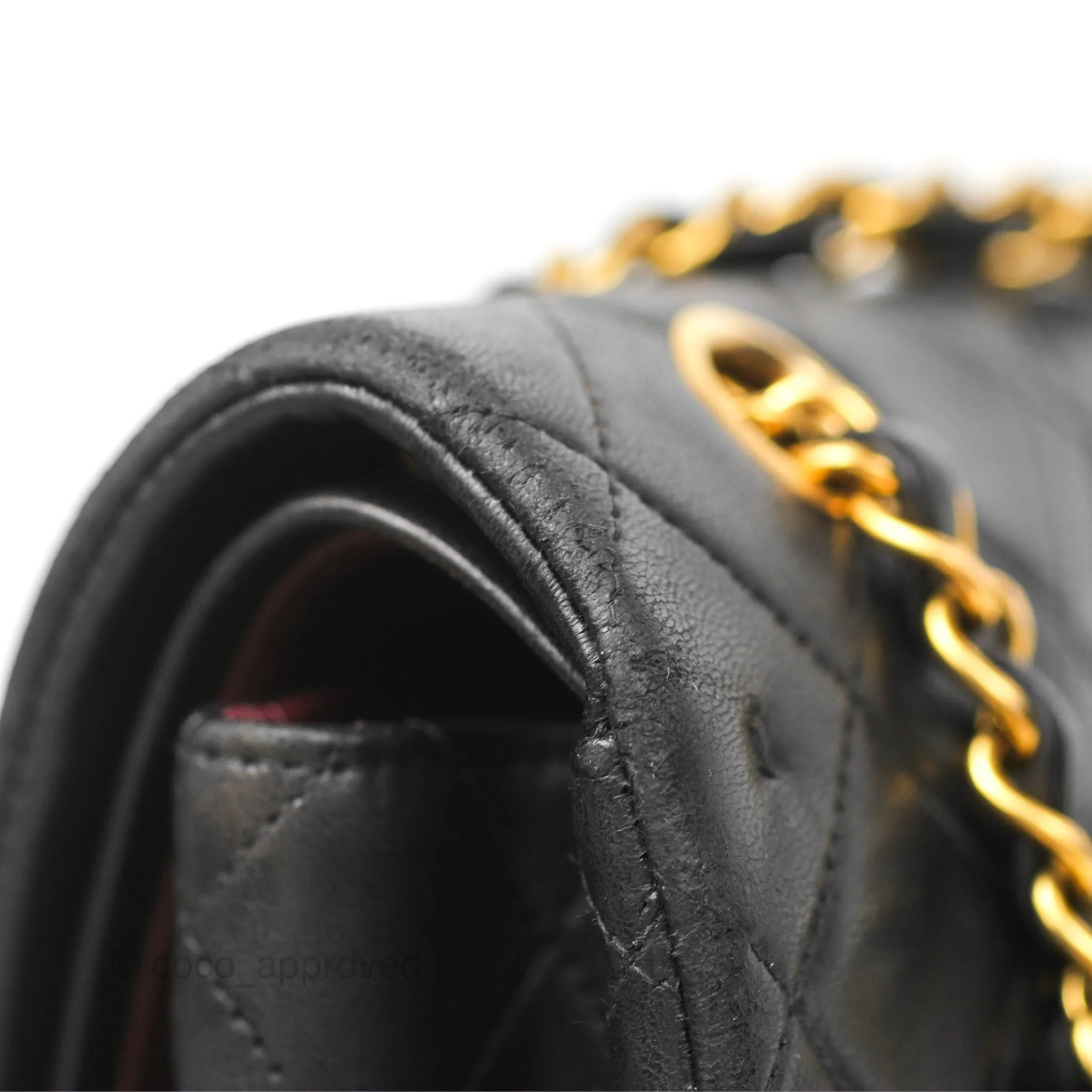 Chanel Classic Vintage Medium Flap Black Lambskin 24K Gold Hardware