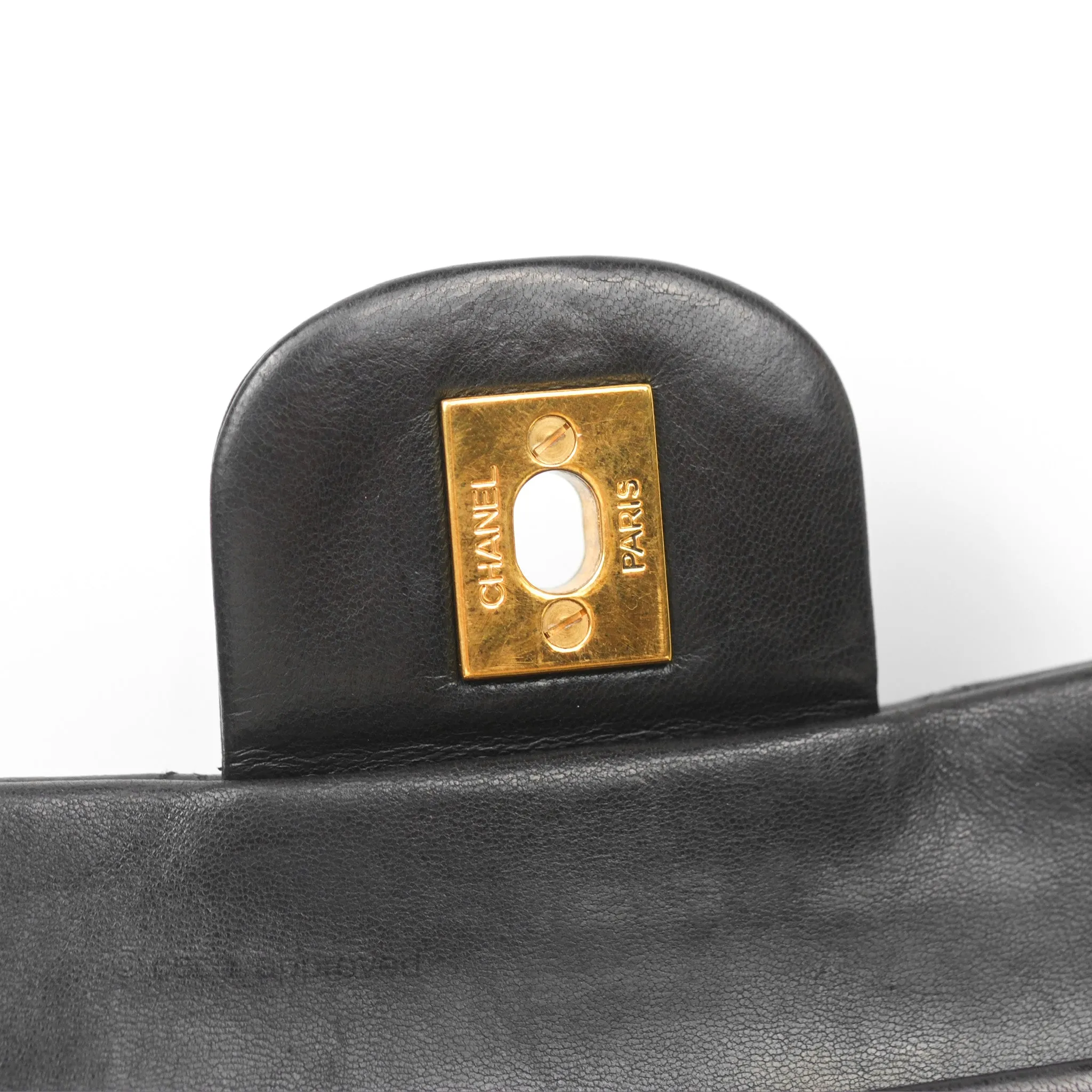 Chanel Classic Vintage Medium Flap Black Lambskin 24K Gold Hardware