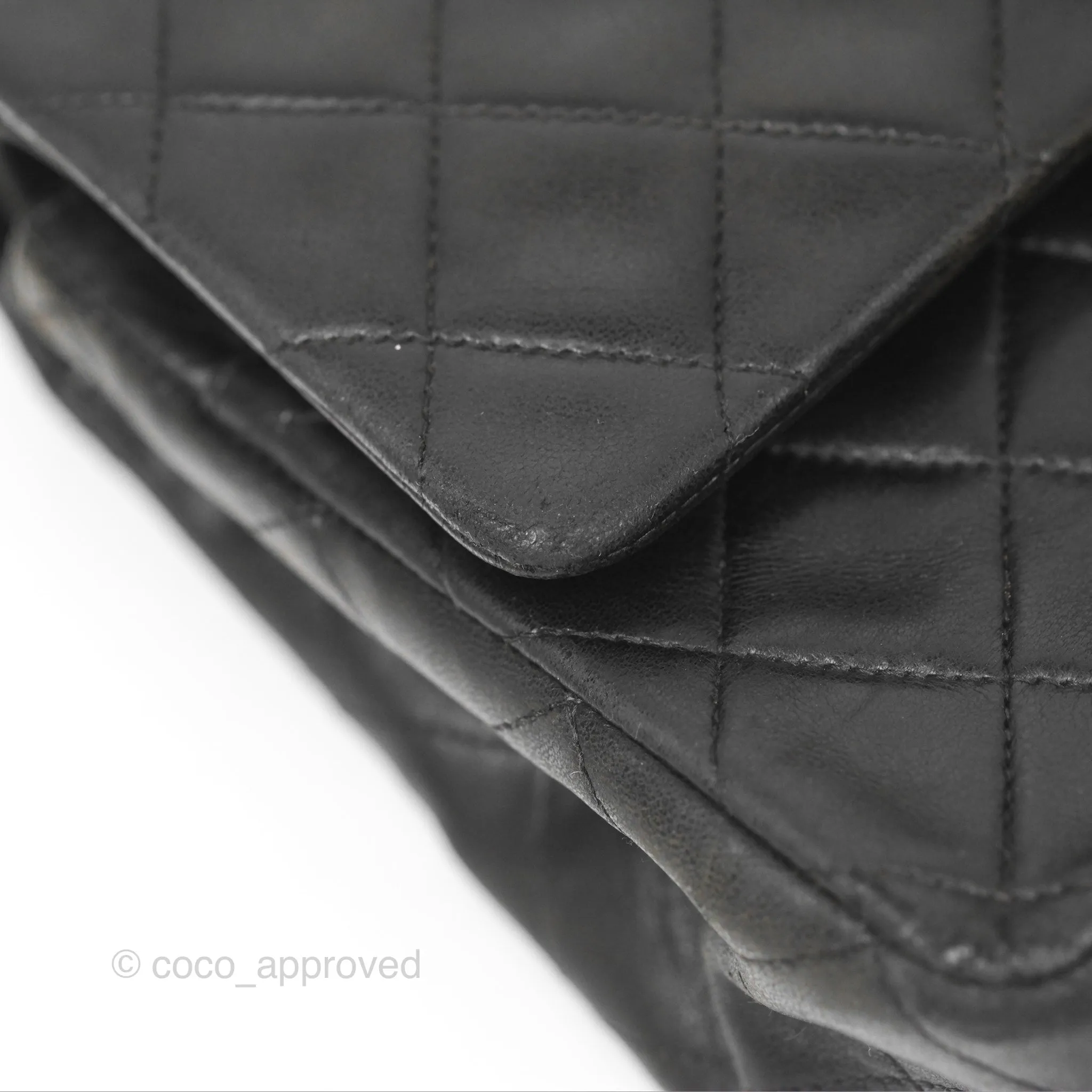 Chanel Classic Vintage Medium Flap Black Lambskin 24K Gold Hardware