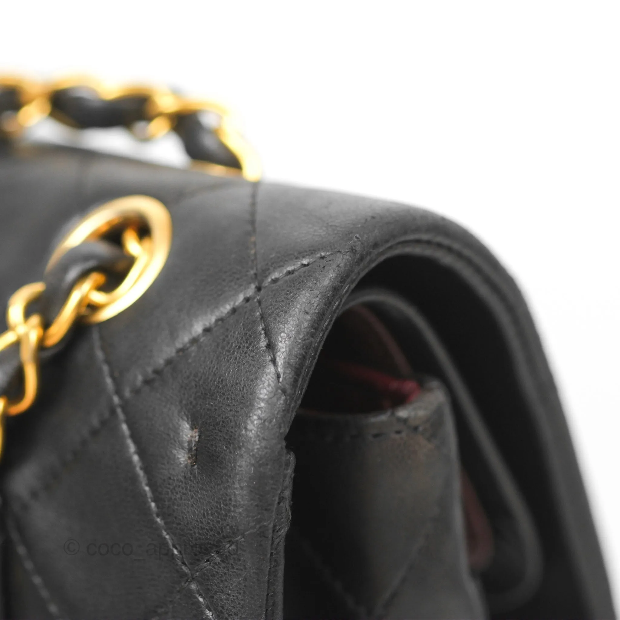 Chanel Classic Vintage Medium Flap Black Lambskin 24K Gold Hardware