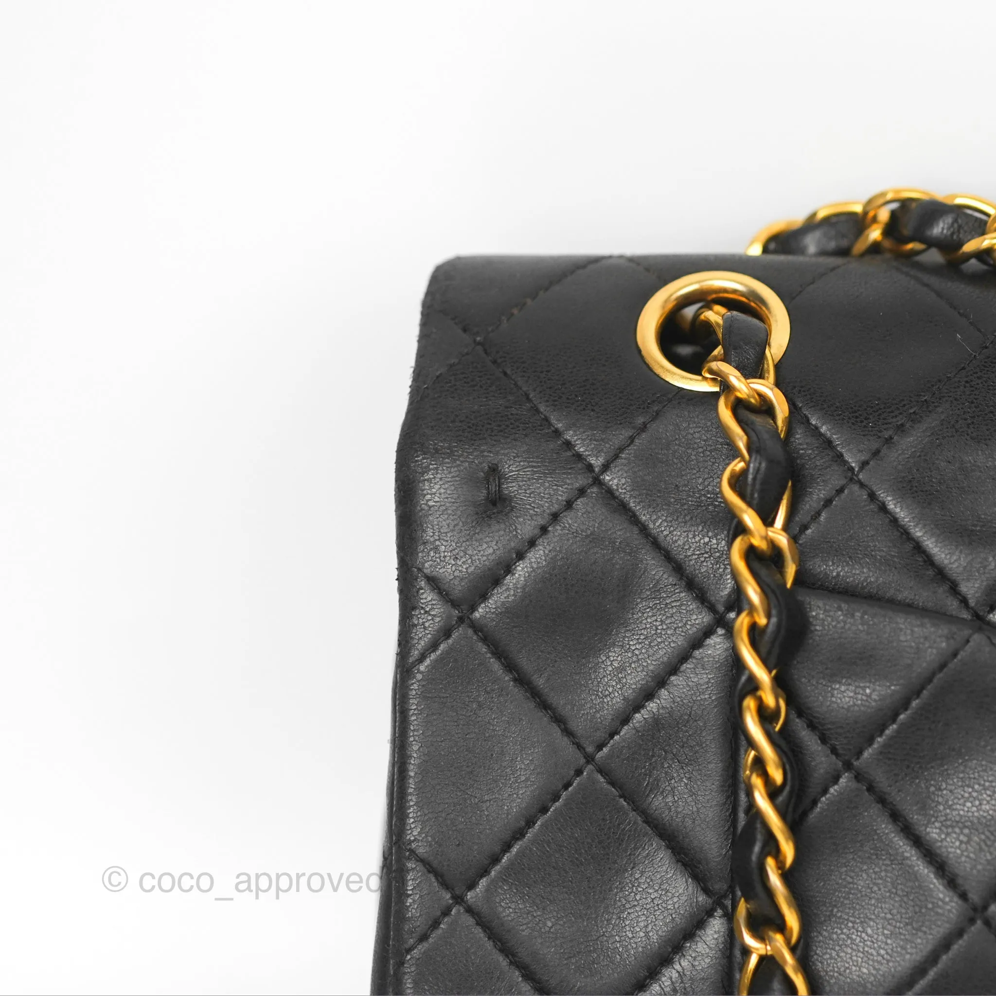 Chanel Classic Vintage Medium Flap Black Lambskin 24K Gold Hardware