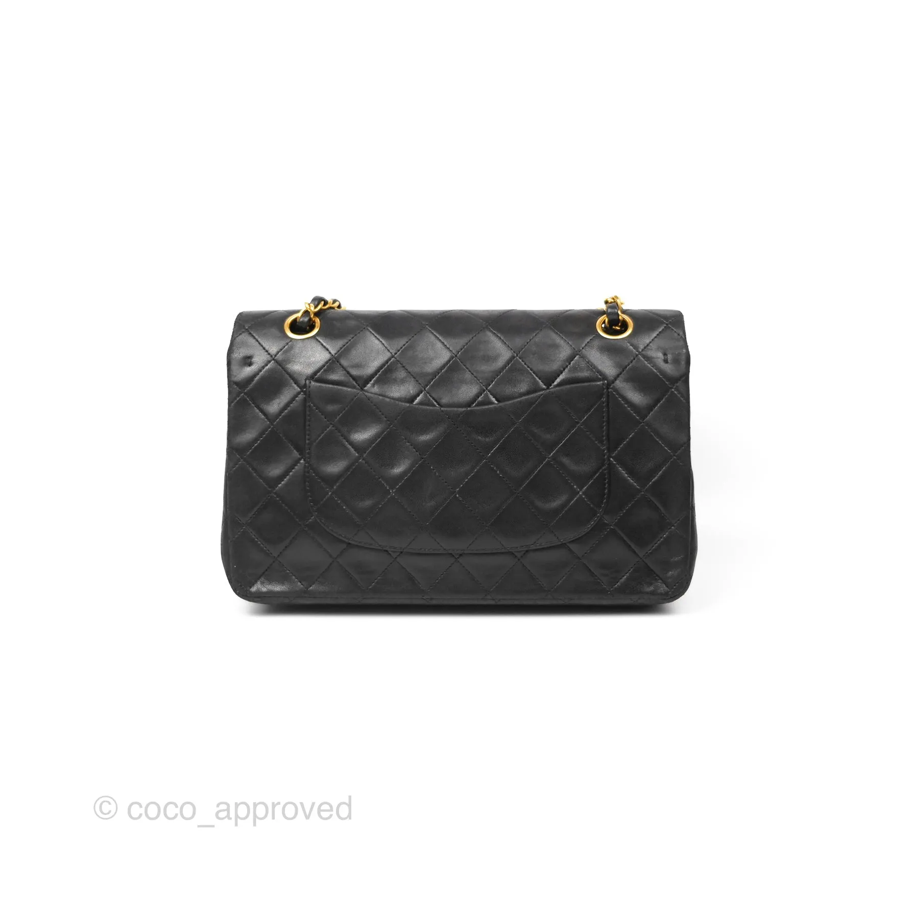 Chanel Classic Vintage Medium Flap Black Lambskin 24K Gold Hardware