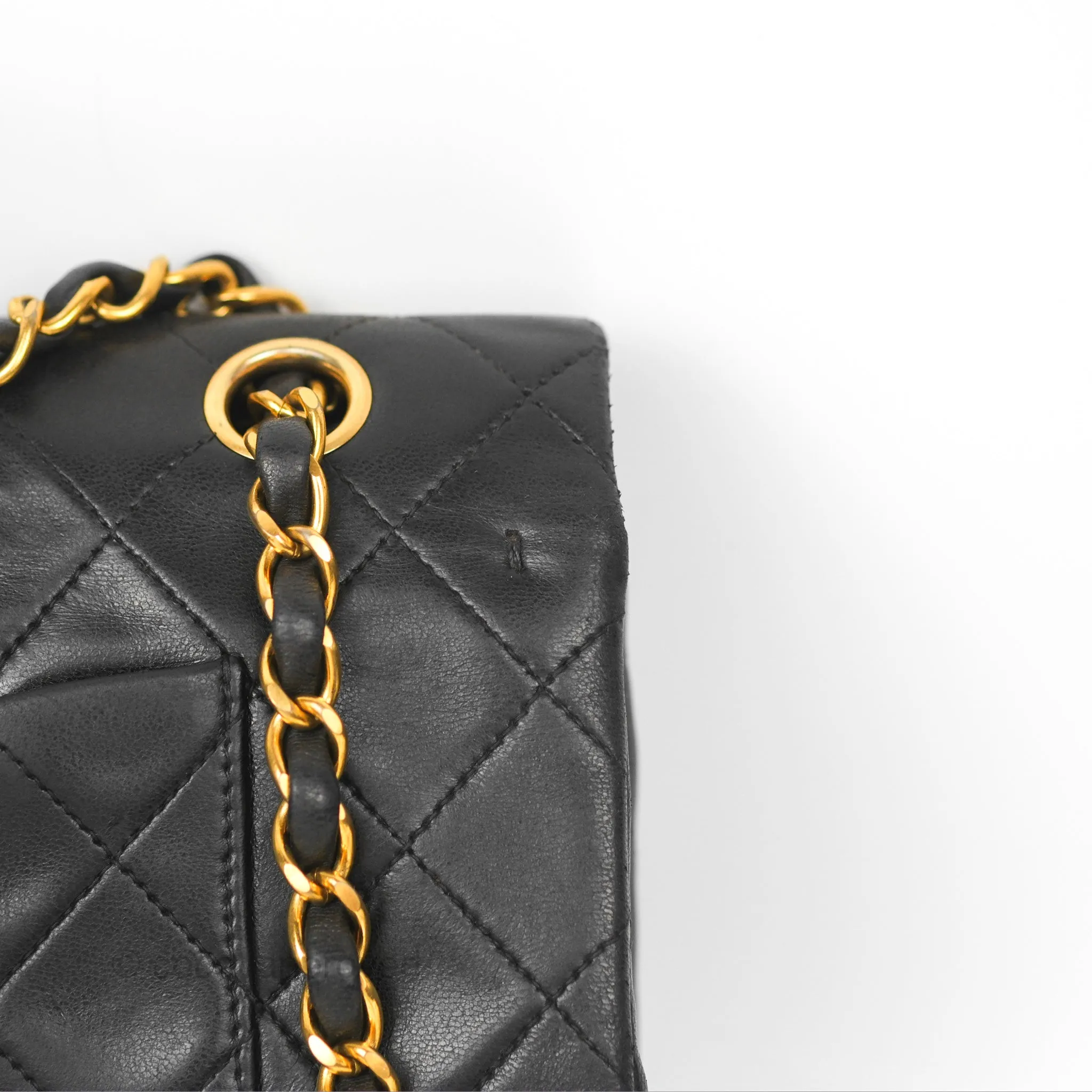 Chanel Classic Vintage Medium Flap Black Lambskin 24K Gold Hardware
