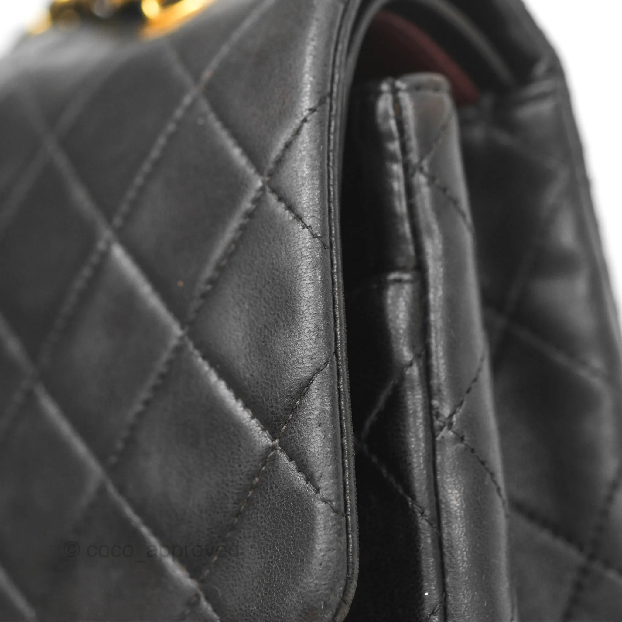 Chanel Classic Vintage Medium Flap Black Lambskin 24K Gold Hardware