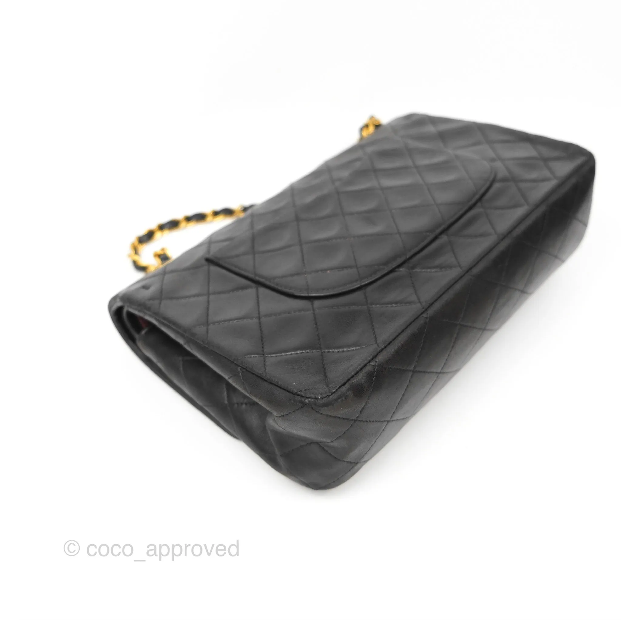 Chanel Classic Vintage Medium Flap Black Lambskin 24K Gold Hardware