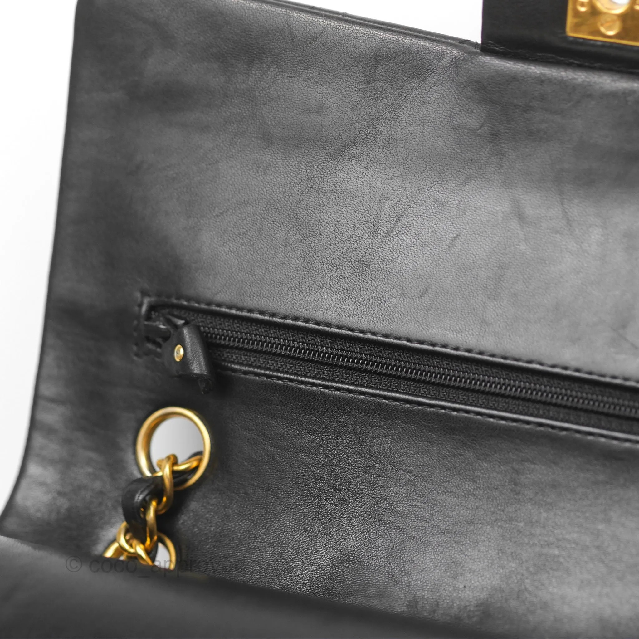 Chanel Classic Vintage Medium Flap Black Lambskin 24K Gold Hardware