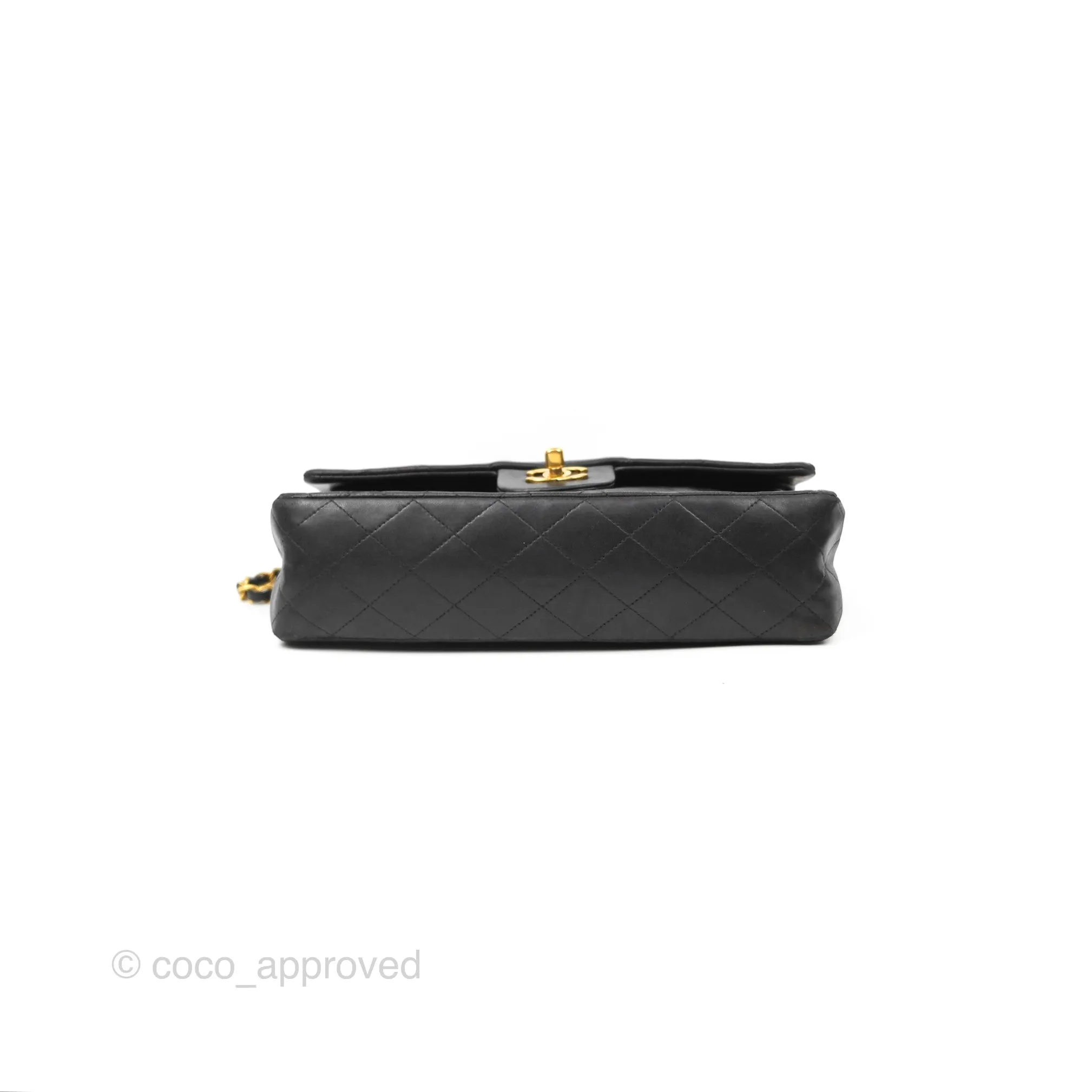 Chanel Classic Vintage Medium Flap Black Lambskin 24K Gold Hardware