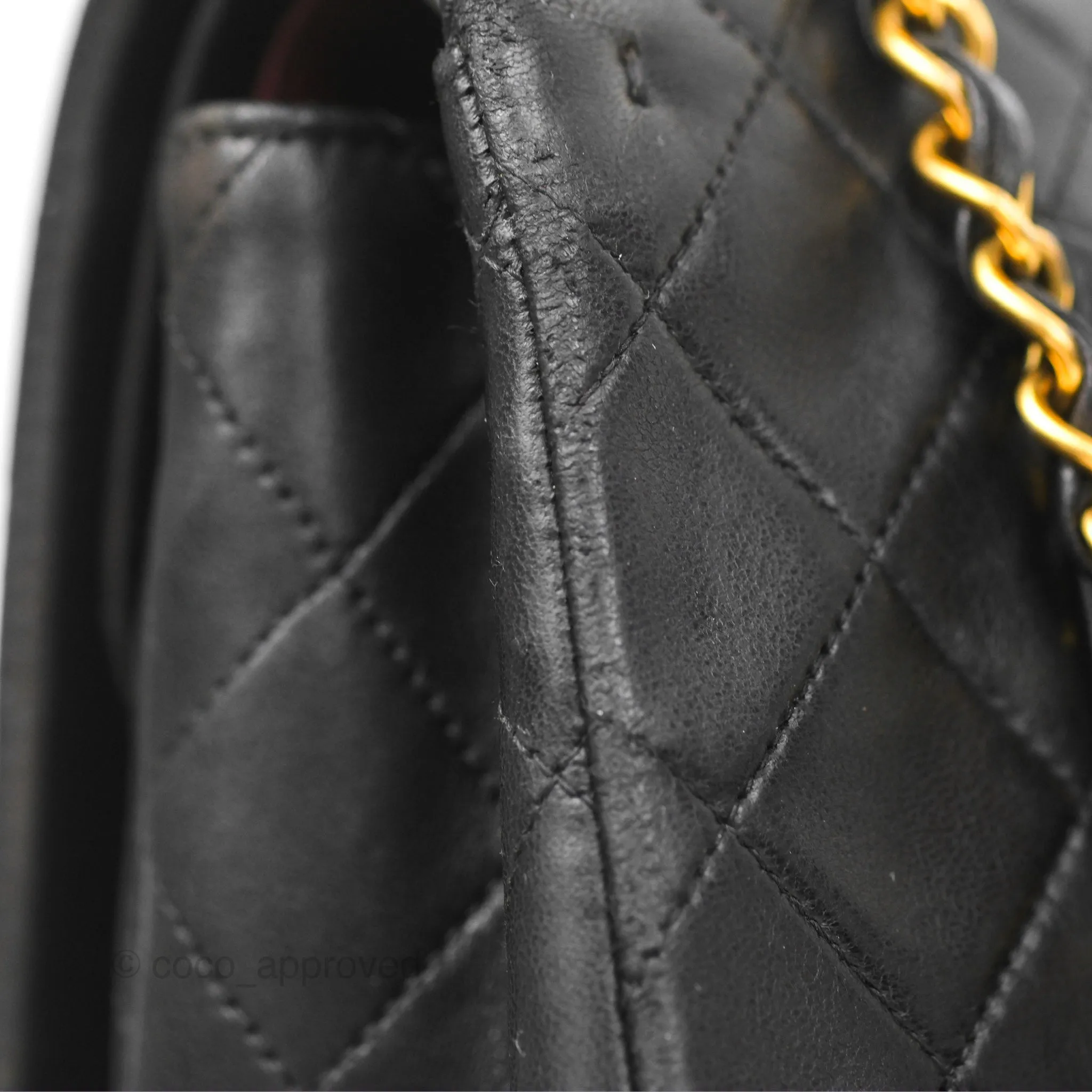 Chanel Classic Vintage Medium Flap Black Lambskin 24K Gold Hardware