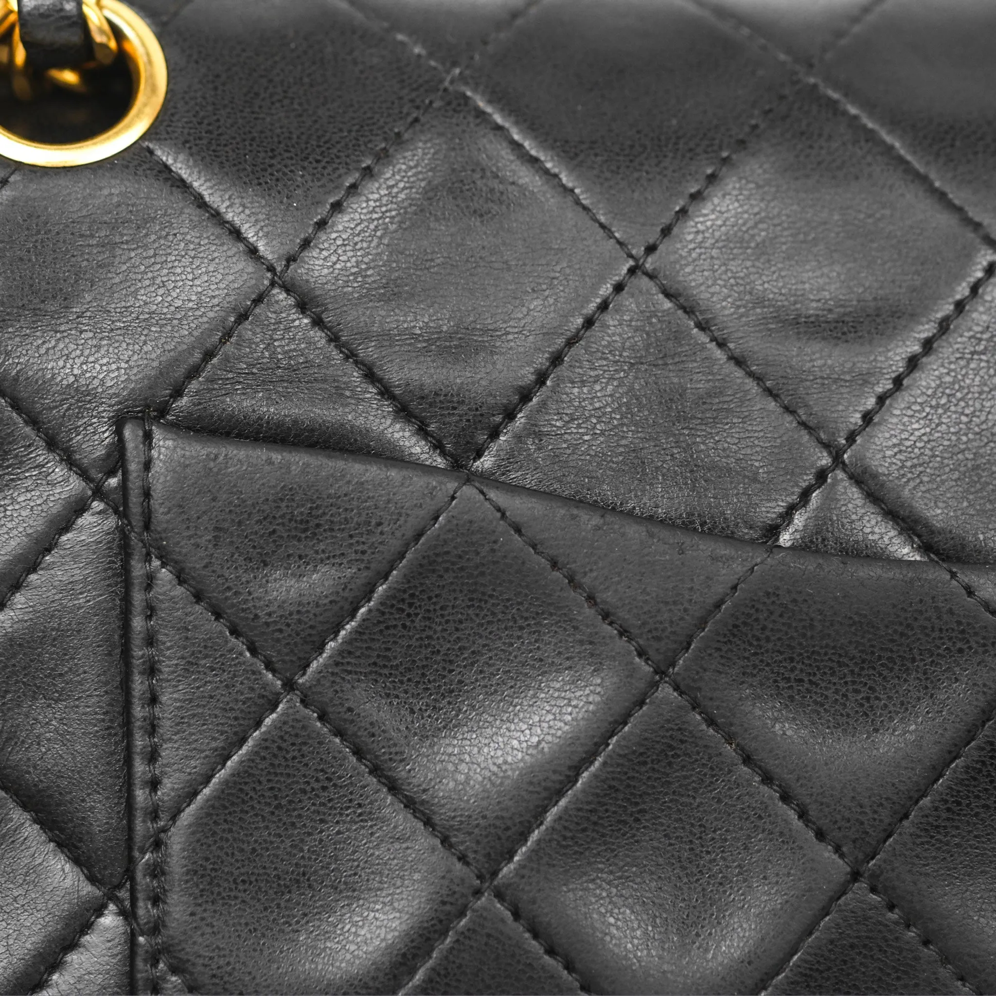 Chanel Classic Vintage Medium Flap Black Lambskin 24K Gold Hardware