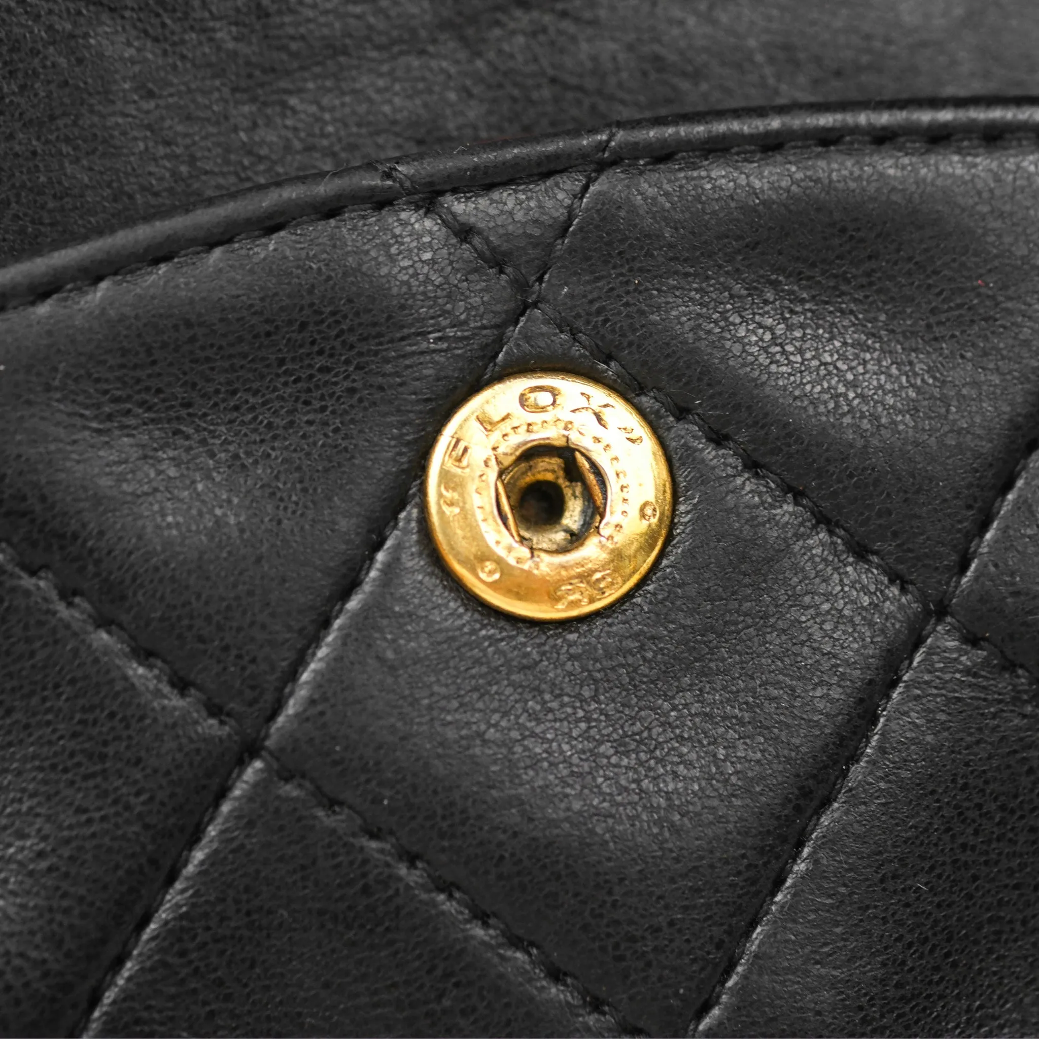 Chanel Classic Vintage Medium Flap Black Lambskin 24K Gold Hardware
