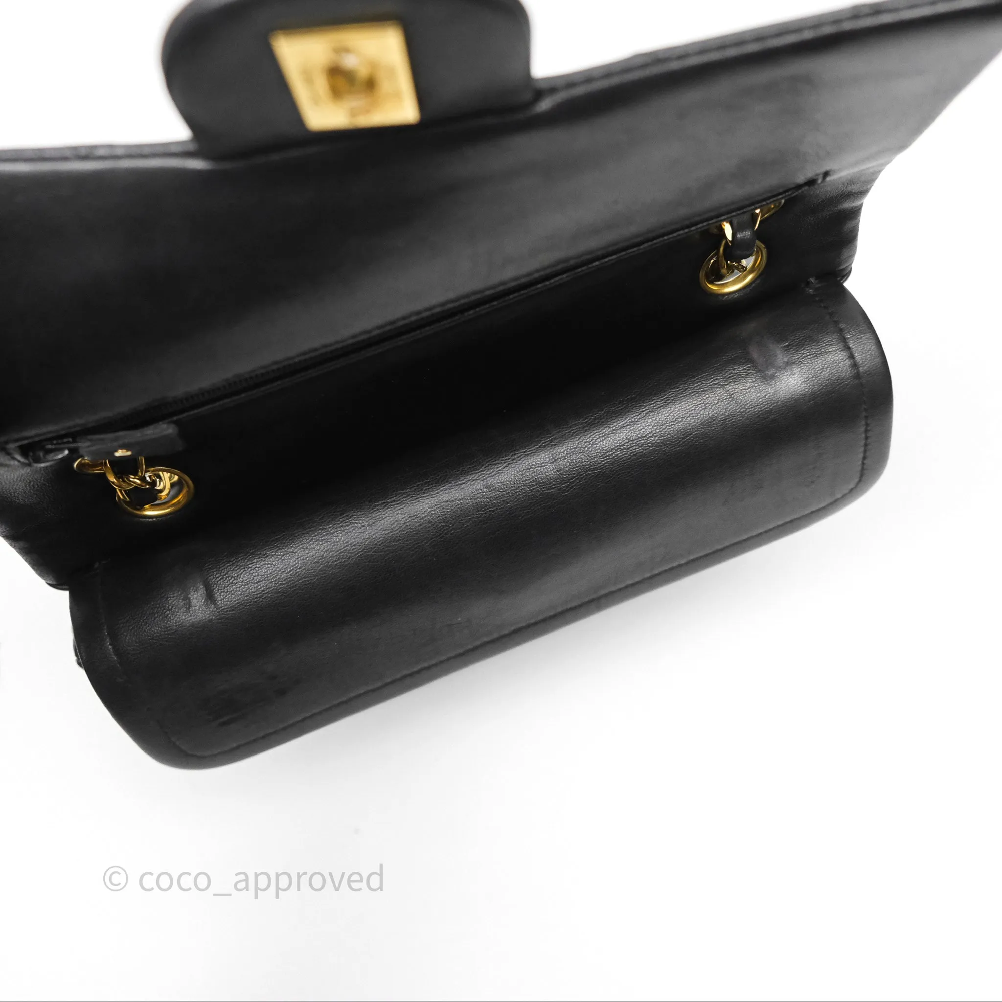 Chanel Classic Vintage Small Flap Black Lambskin 24K Gold Hardware