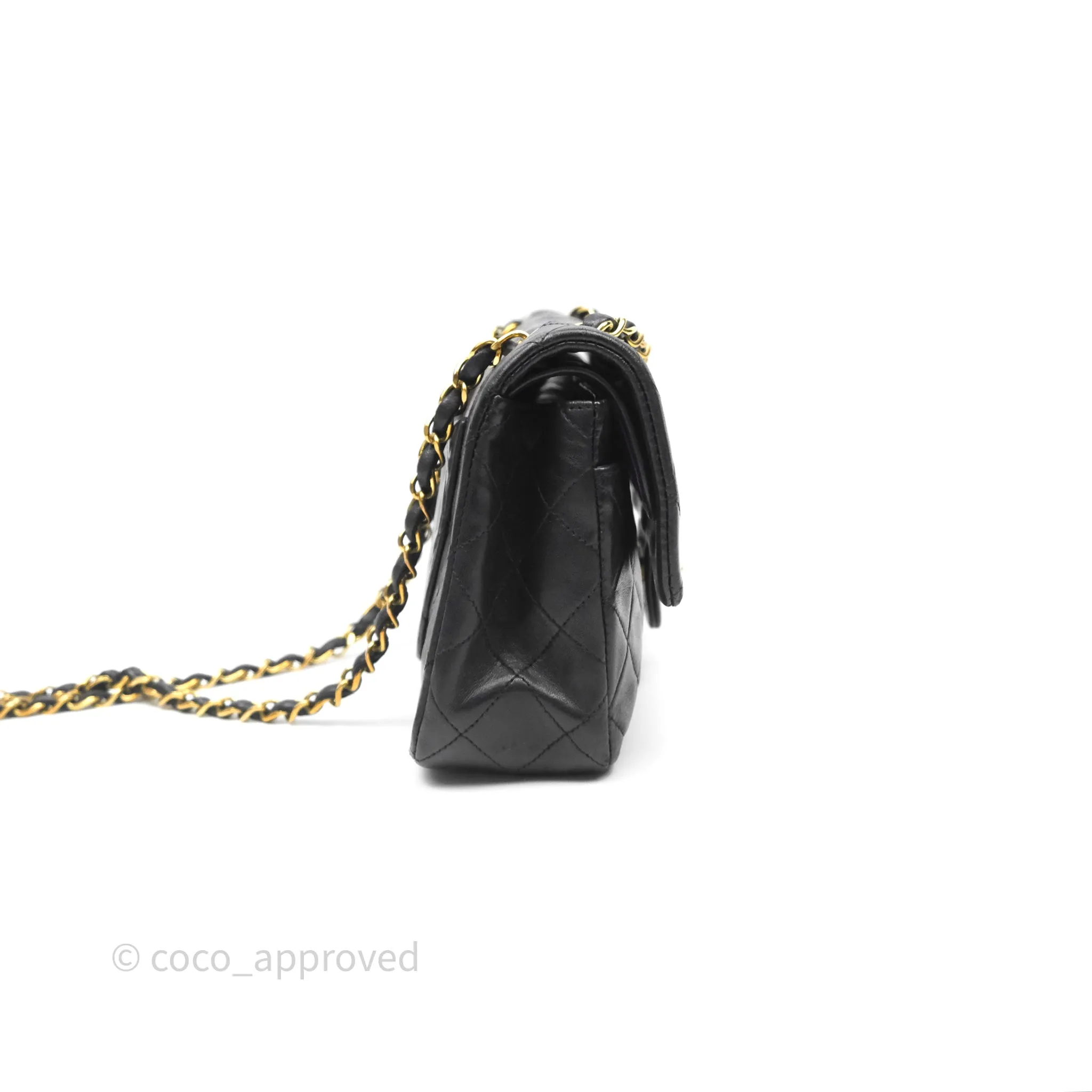 Chanel Classic Vintage Small Flap Black Lambskin 24K Gold Hardware