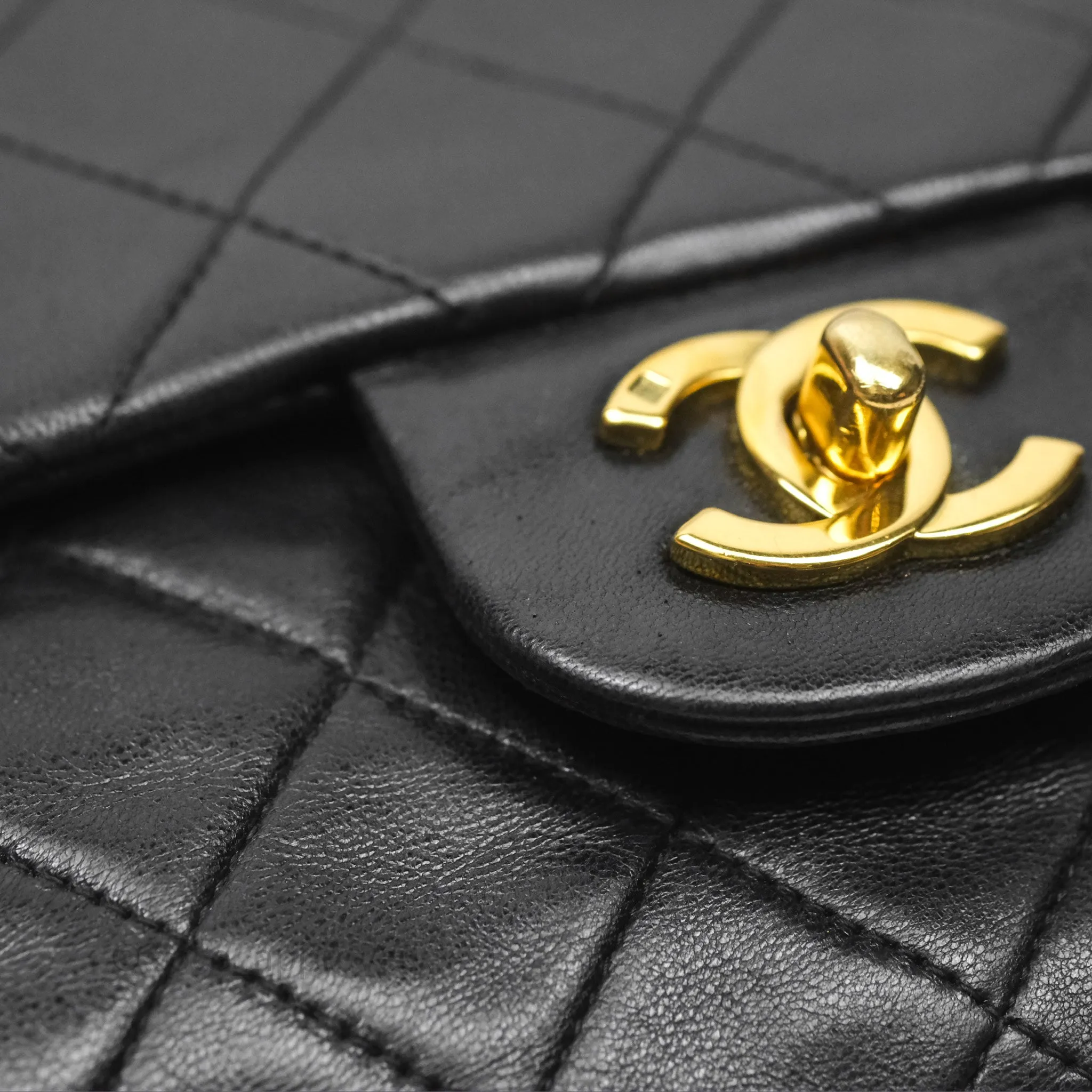 Chanel Classic Vintage Small Flap Black Lambskin 24K Gold Hardware