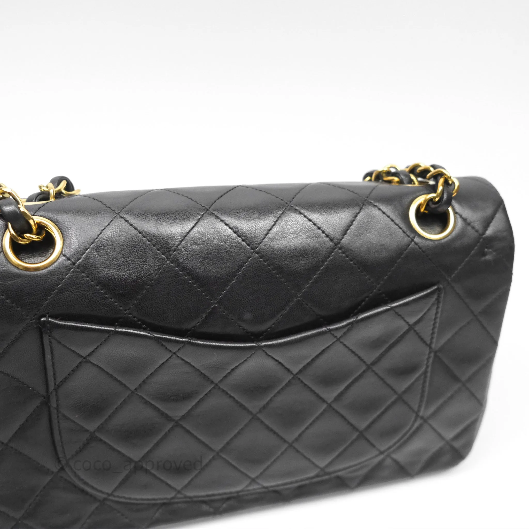 Chanel Classic Vintage Small Flap Black Lambskin 24K Gold Hardware